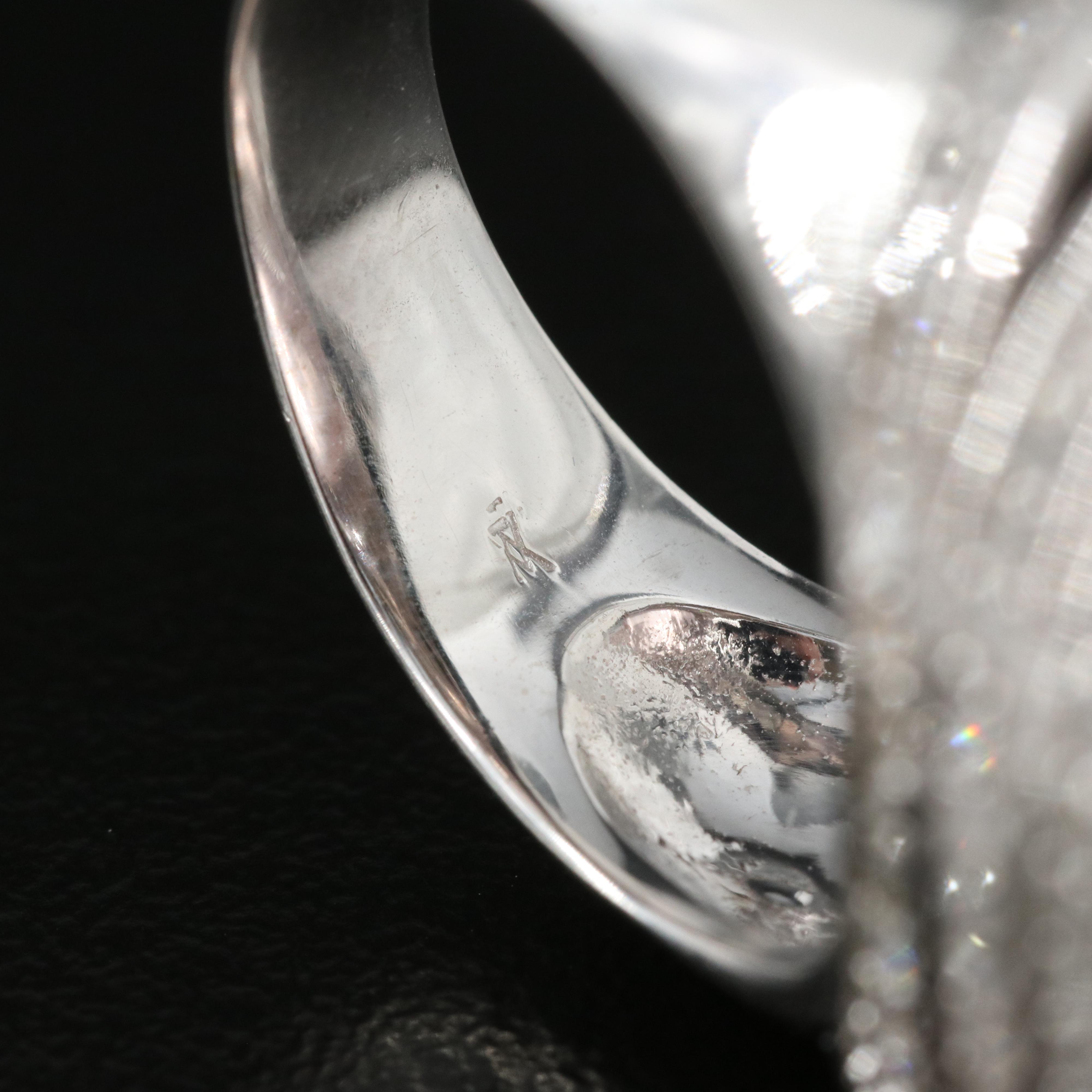 10K Rose Quartz and Diamond Spiral Ring