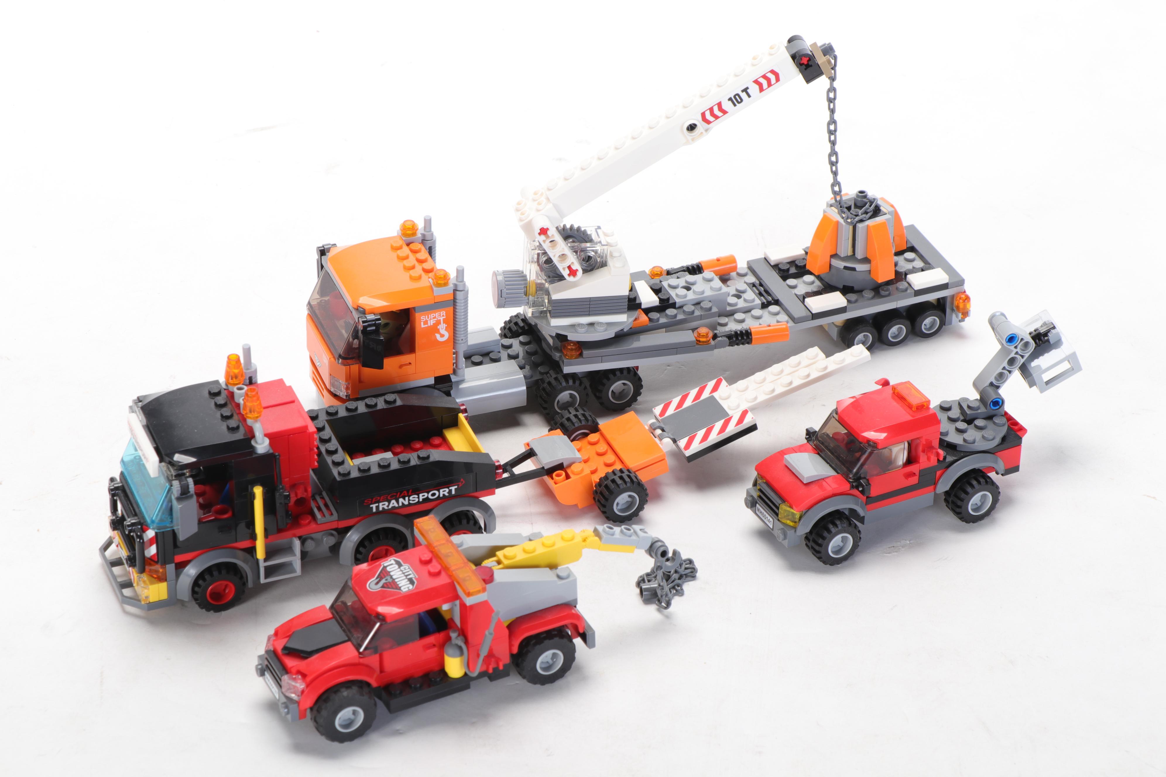 LEGO Partially Assembled Buildings and Vehicle Collection