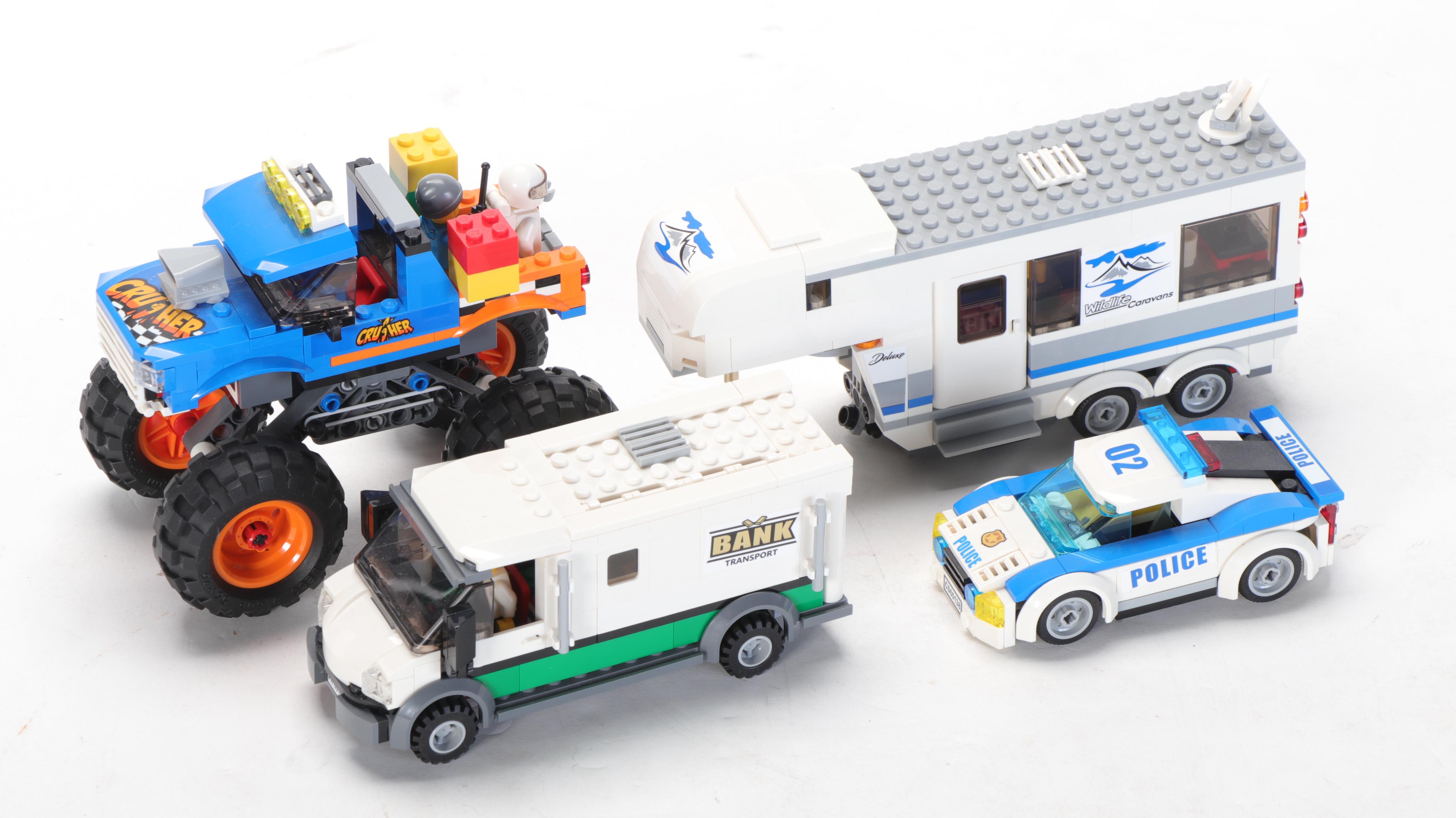 LEGO Partially Assembled Buildings and Vehicle Collection