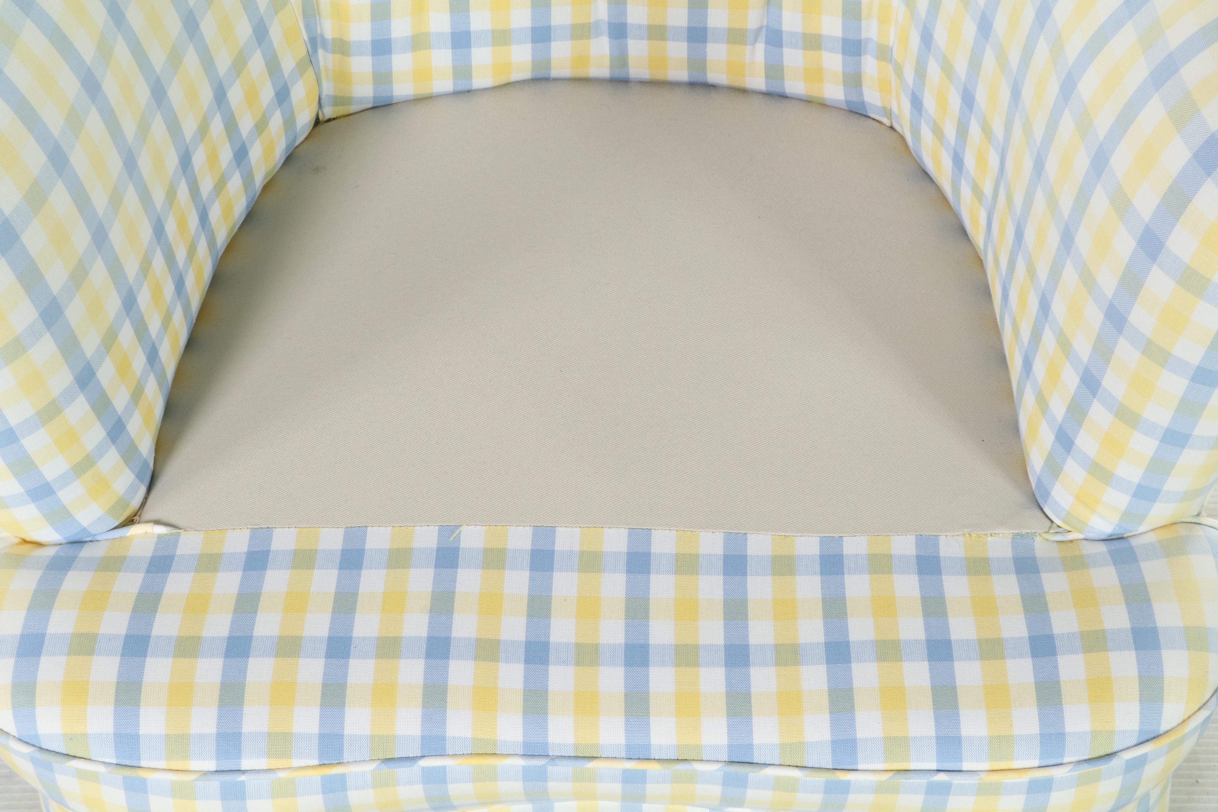 Custom-Upholstered Rolling Tub Chair, Late 20th Century