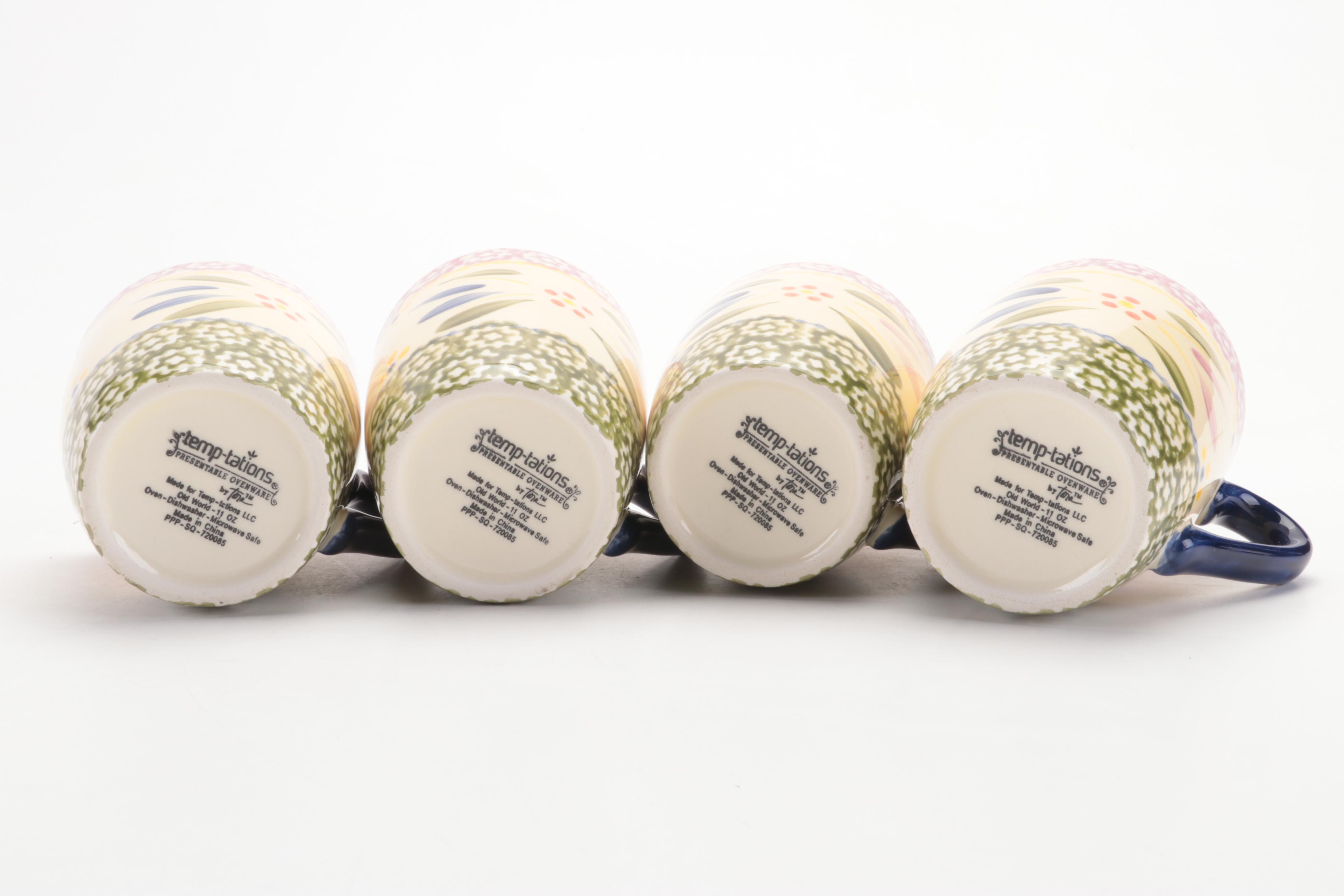 Temptations "Old World Confetti" Ceramic Mugs, Utensil Holder, and Bakeware