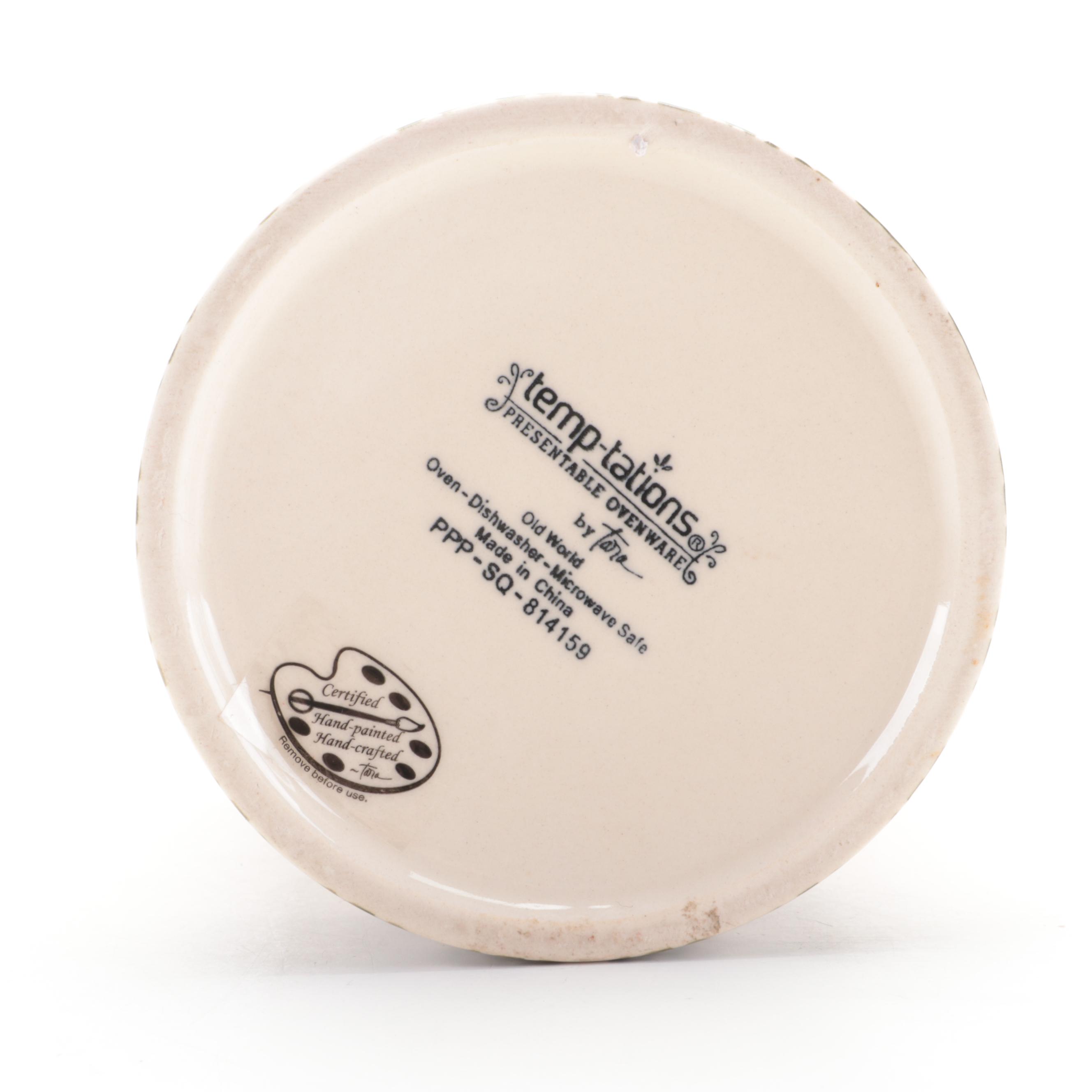 Temptations "Old World Confetti" Ceramic Mugs, Utensil Holder, and Bakeware