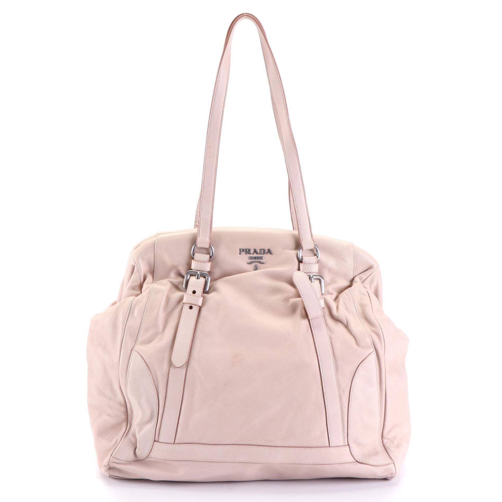 Prada Large Domed Hard Frame Shoulder Bag in Nappa Lambskin Leather