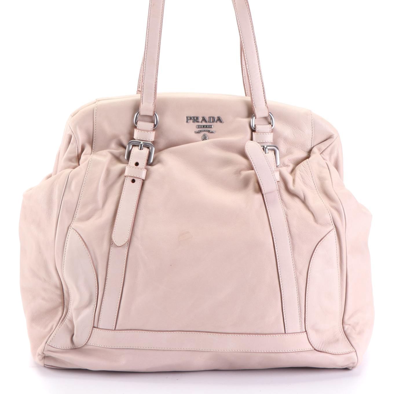 Prada Large Domed Hard Frame Shoulder Bag in Nappa Lambskin Leather