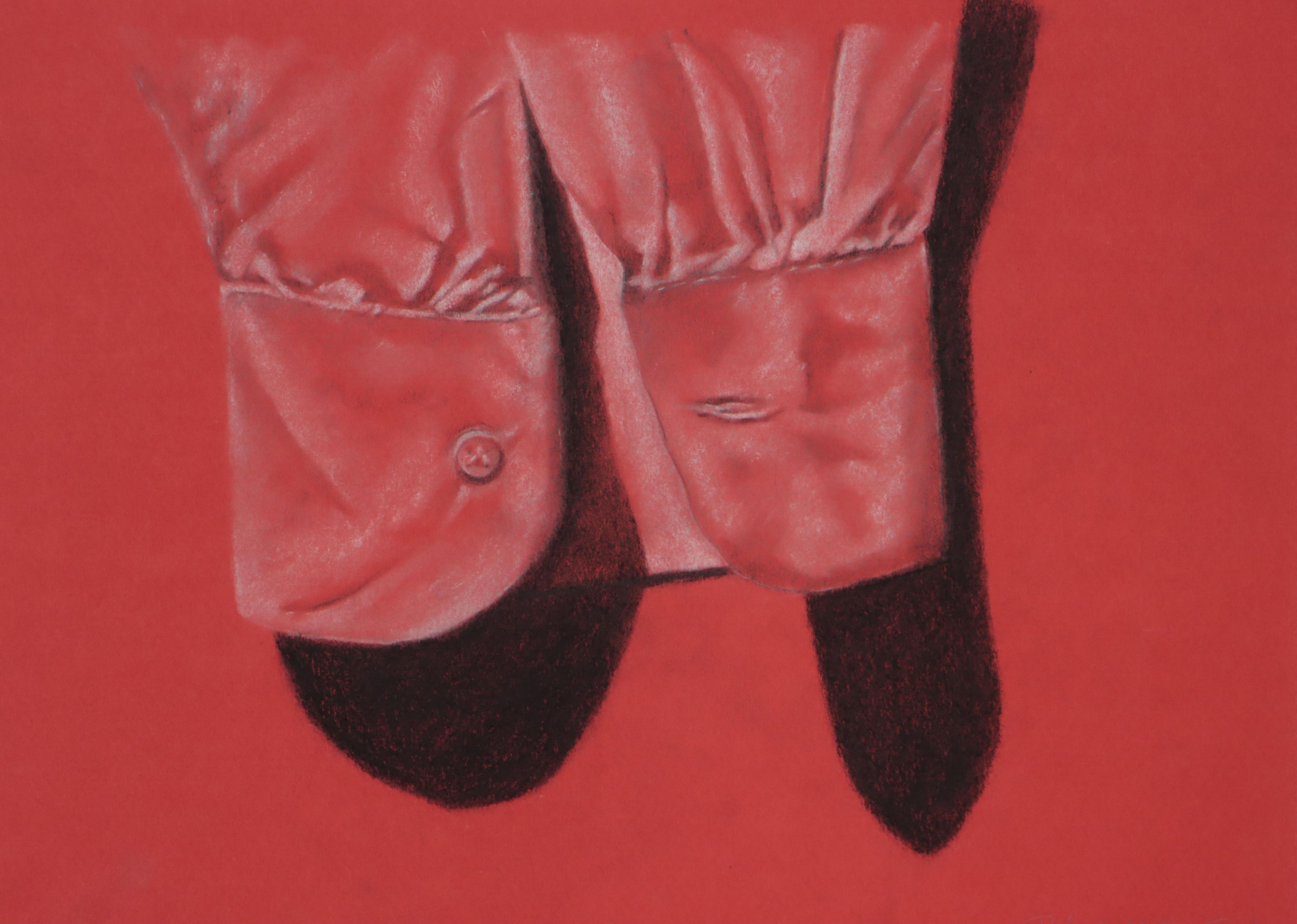 Cynthia Gregory Conté Drawing of Unbuttoned Shirt Cuff