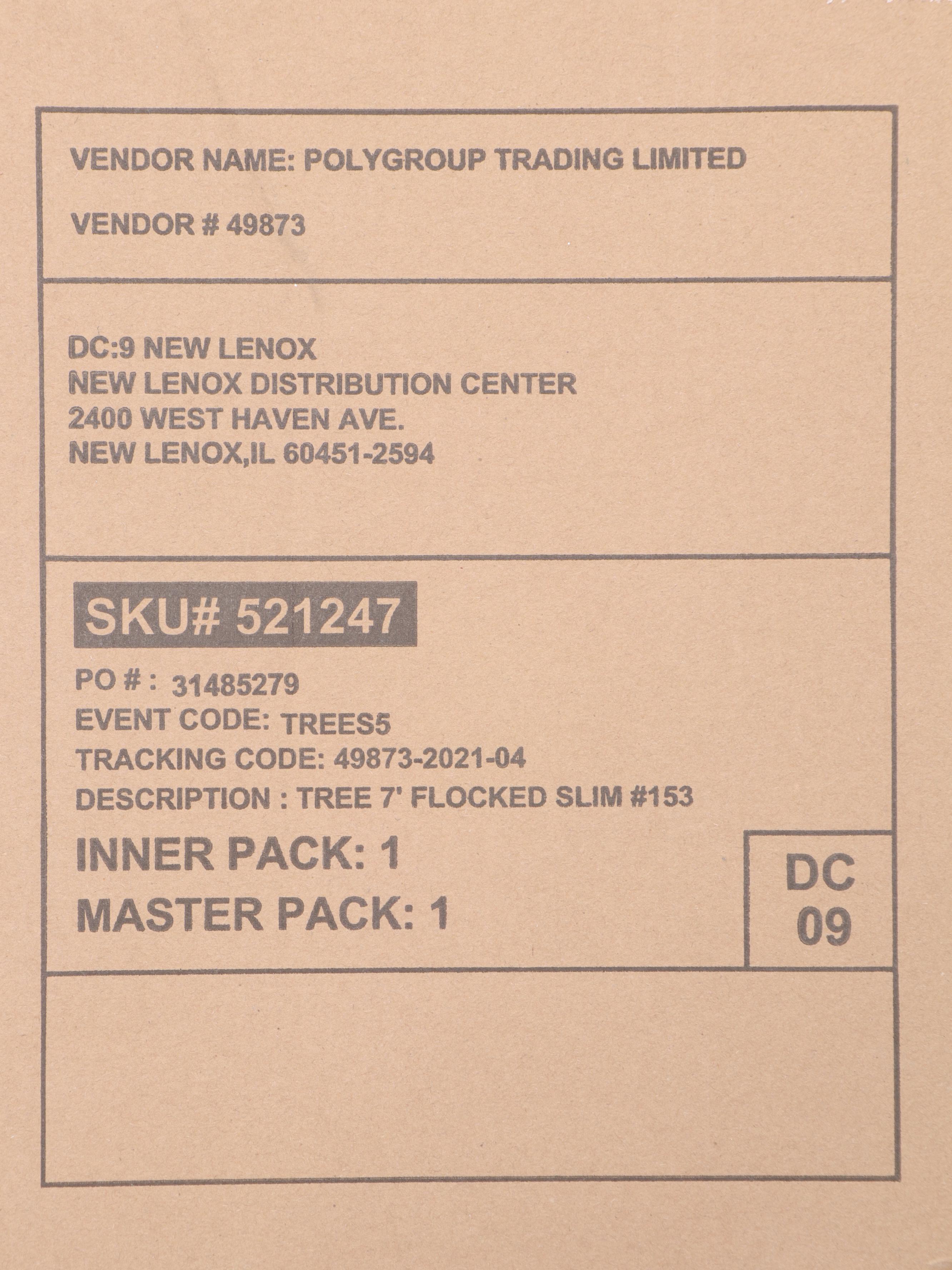 Ashland 7' Pre-Lit Flocked Slim Tree with Ornament Collection