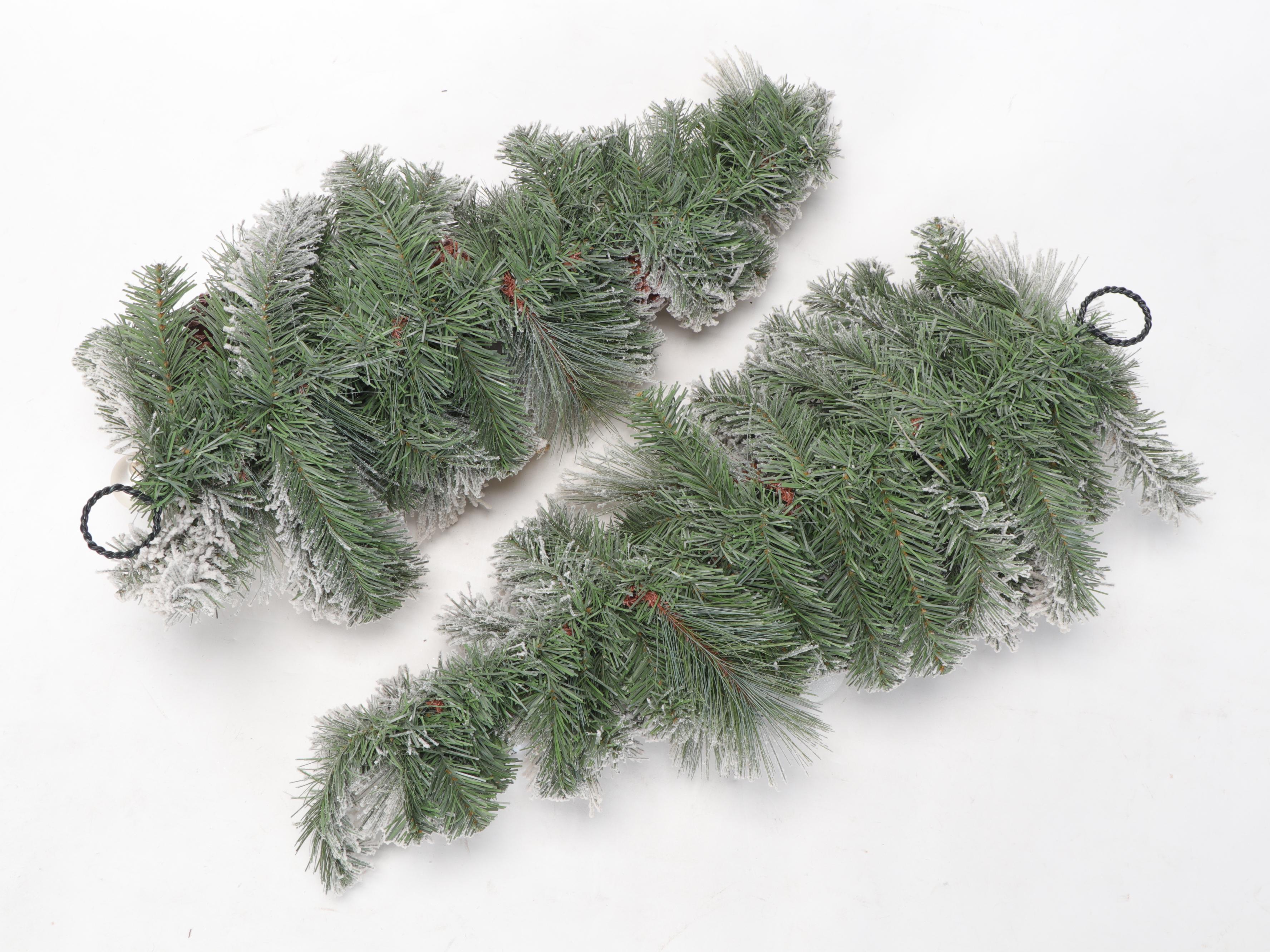 Ashland 7' Pre-Lit Flocked Slim Tree with Ornament Collection