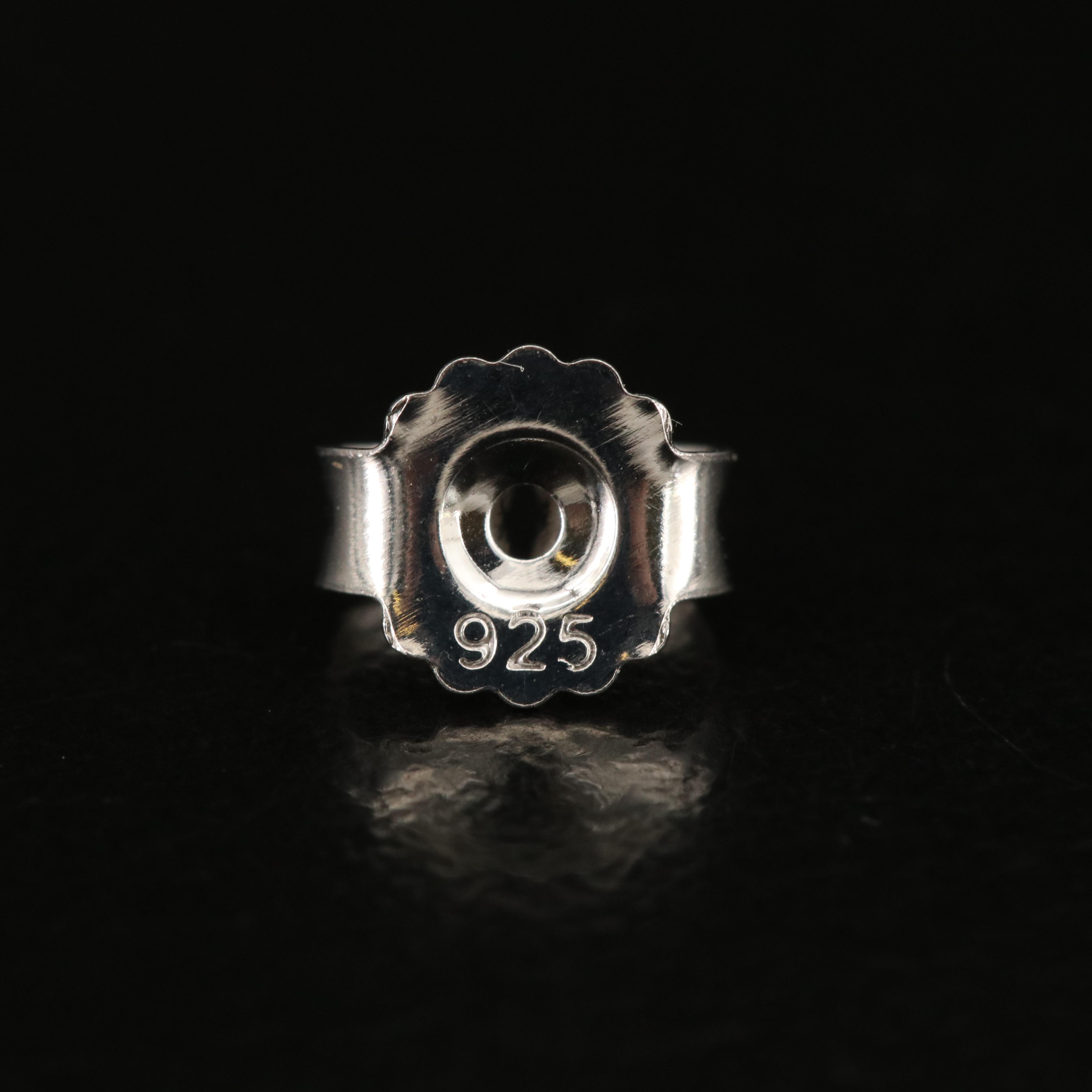 Sterling Diamond Stud Earrings