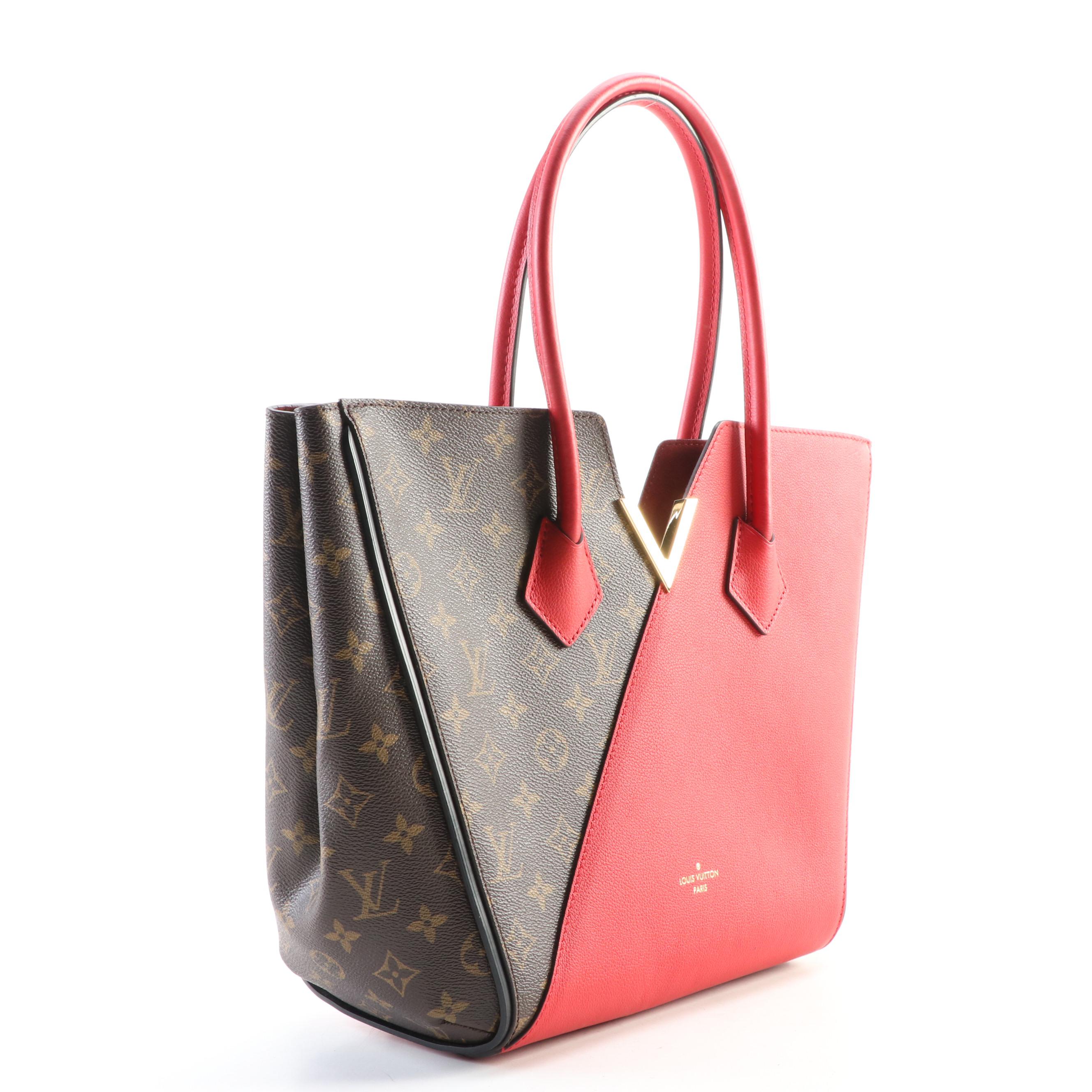 Louis Vuitton Kimono MM Tote in Monogram Canvas and Red Leather