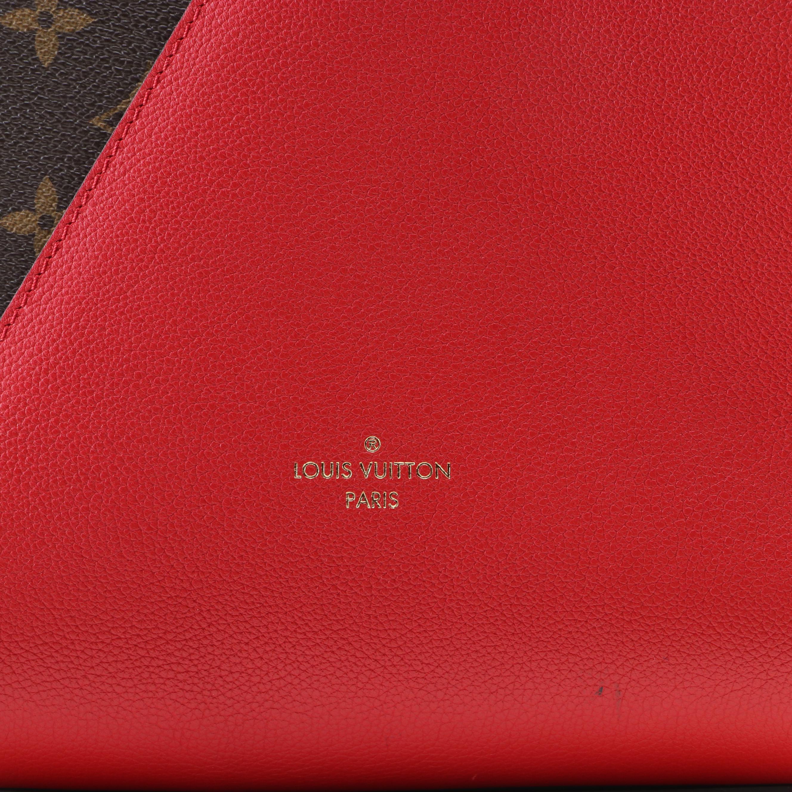 Louis Vuitton Kimono MM Tote in Monogram Canvas and Red Leather