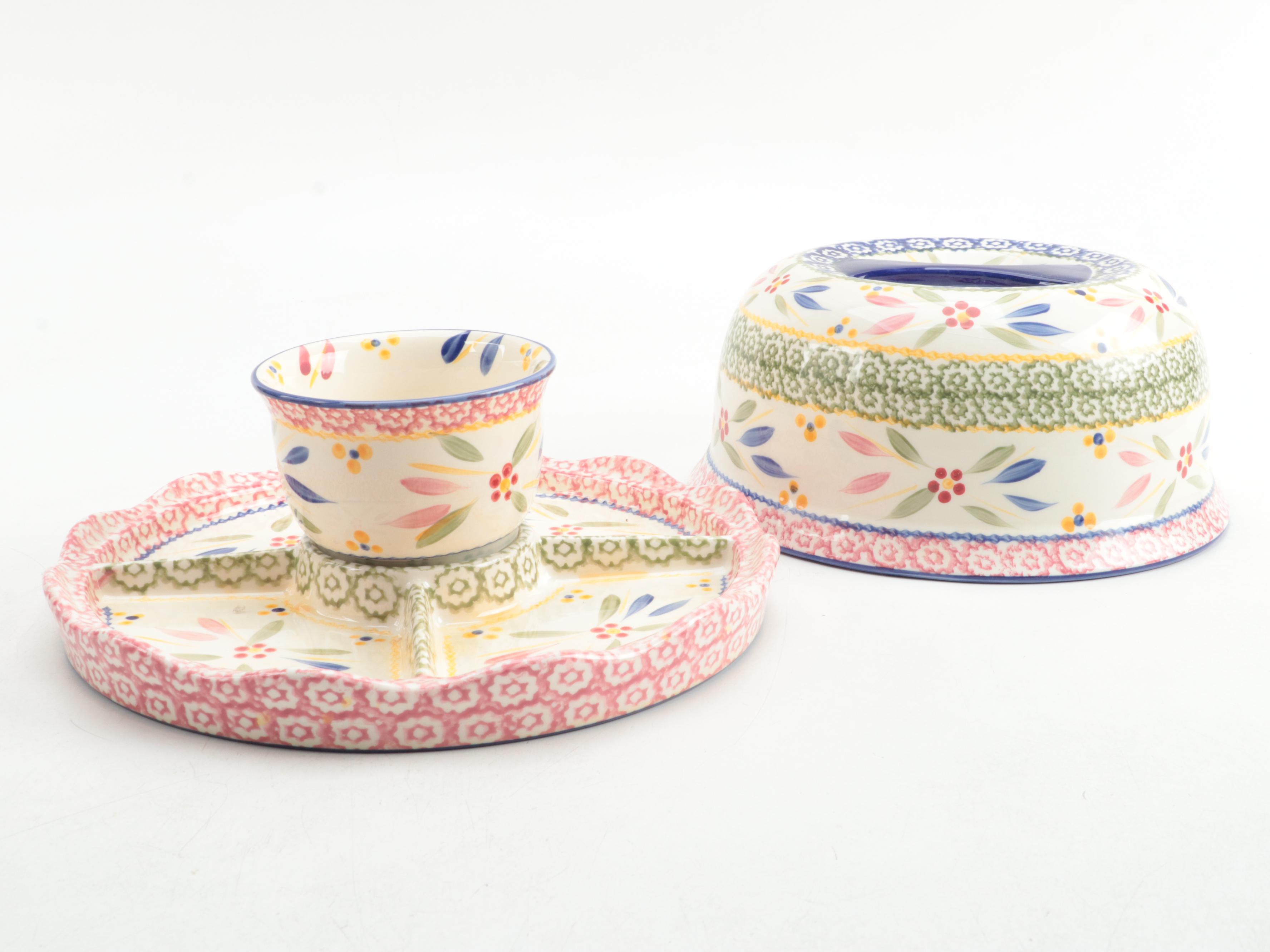 Temp-Tations "Old World Confetti" Serving Tray, Storage Container, and Lunchbox