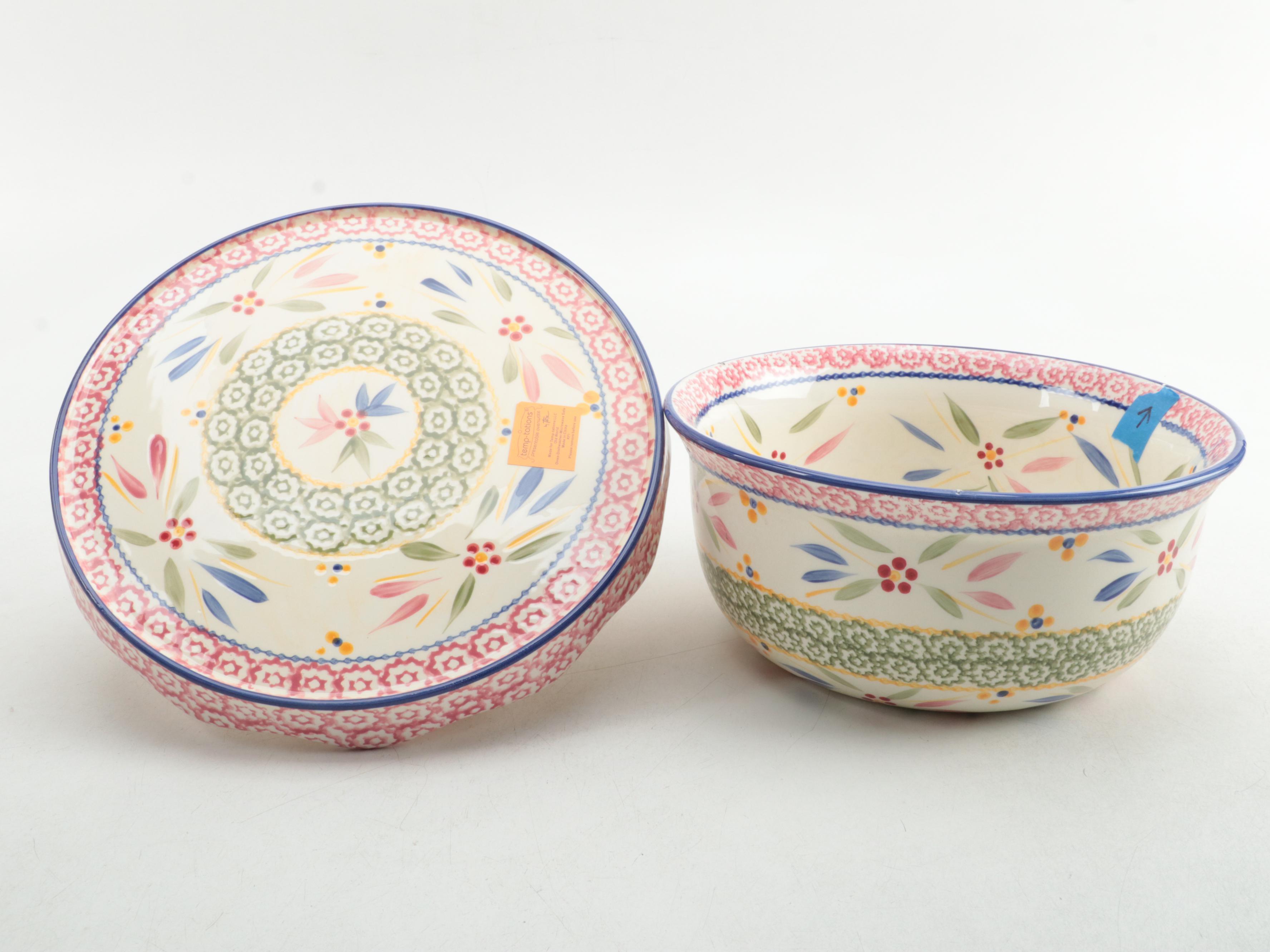 Temp-Tations "Old World Confetti" Serving Tray, Storage Container, and Lunchbox