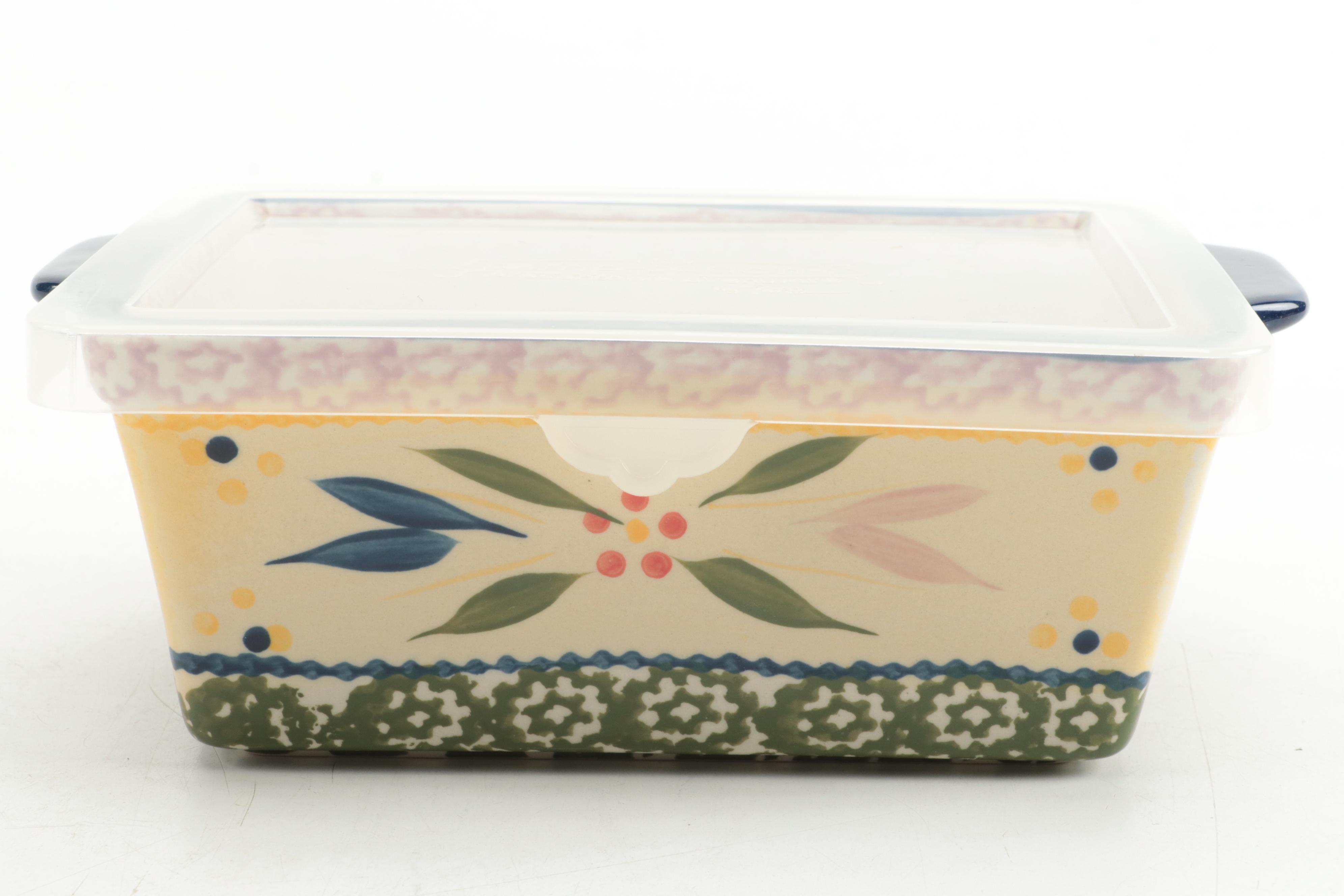 Temp-Tations "Old World Confetti" Serving Tray, Storage Container, and Lunchbox