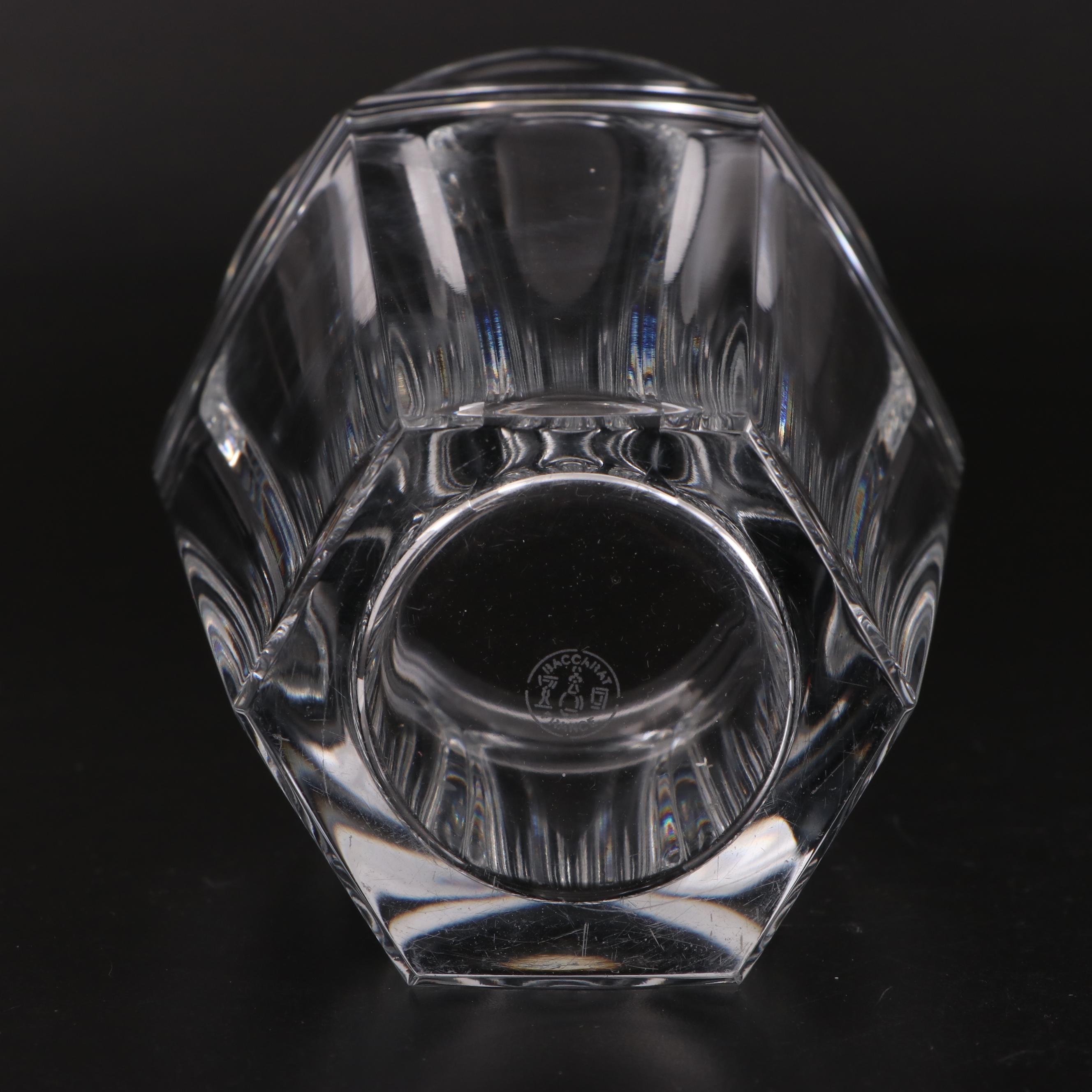 Baccarat "Nelly" Vase with "Harmonie" Glasses and Pelican Figurine