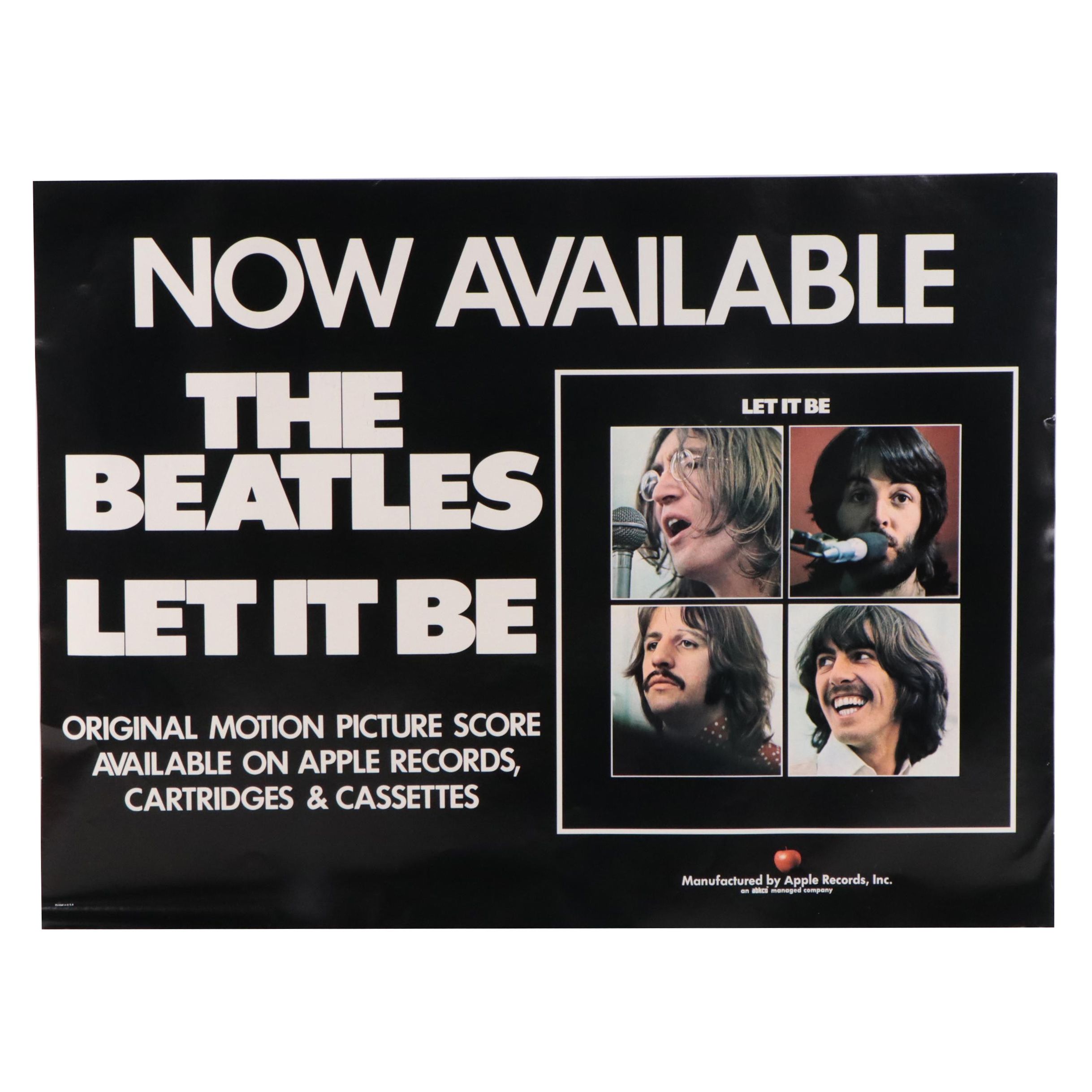 Promotional Poster for The Beatles "Let it Be," 1970s
