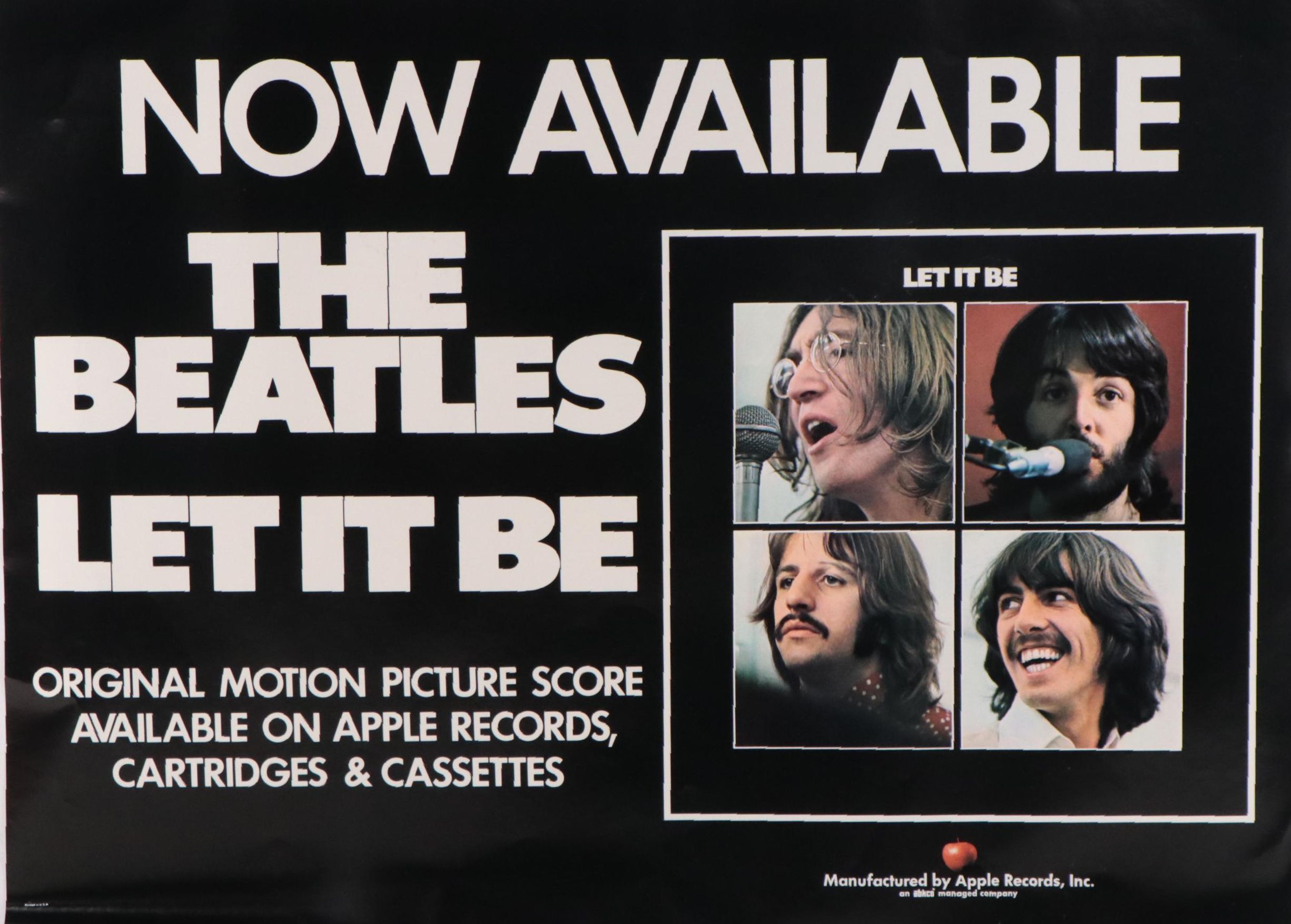 Promotional Poster for The Beatles "Let it Be," 1970s
