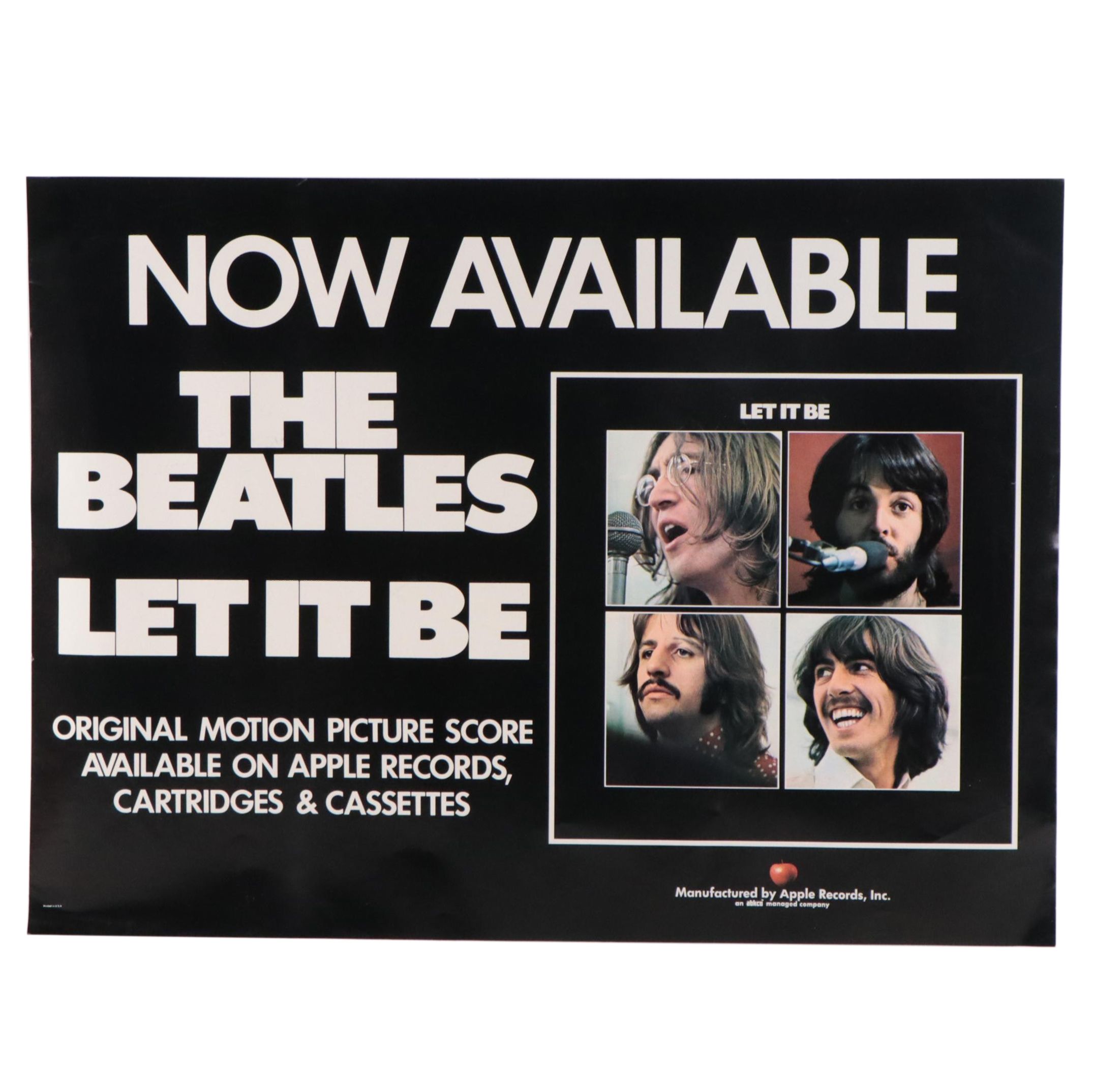 Promotional Poster for The Beatles "Let it Be," 1970s