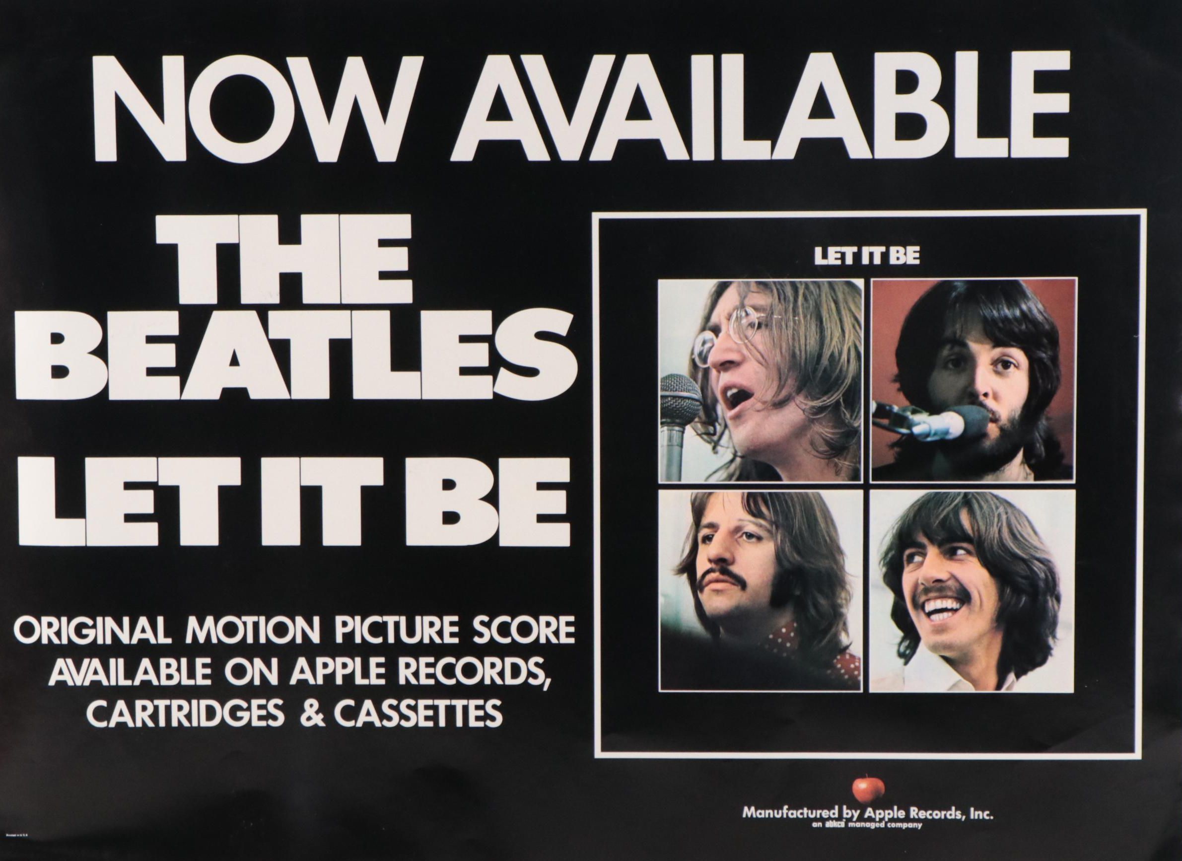 Promotional Poster for The Beatles "Let it Be," 1970s