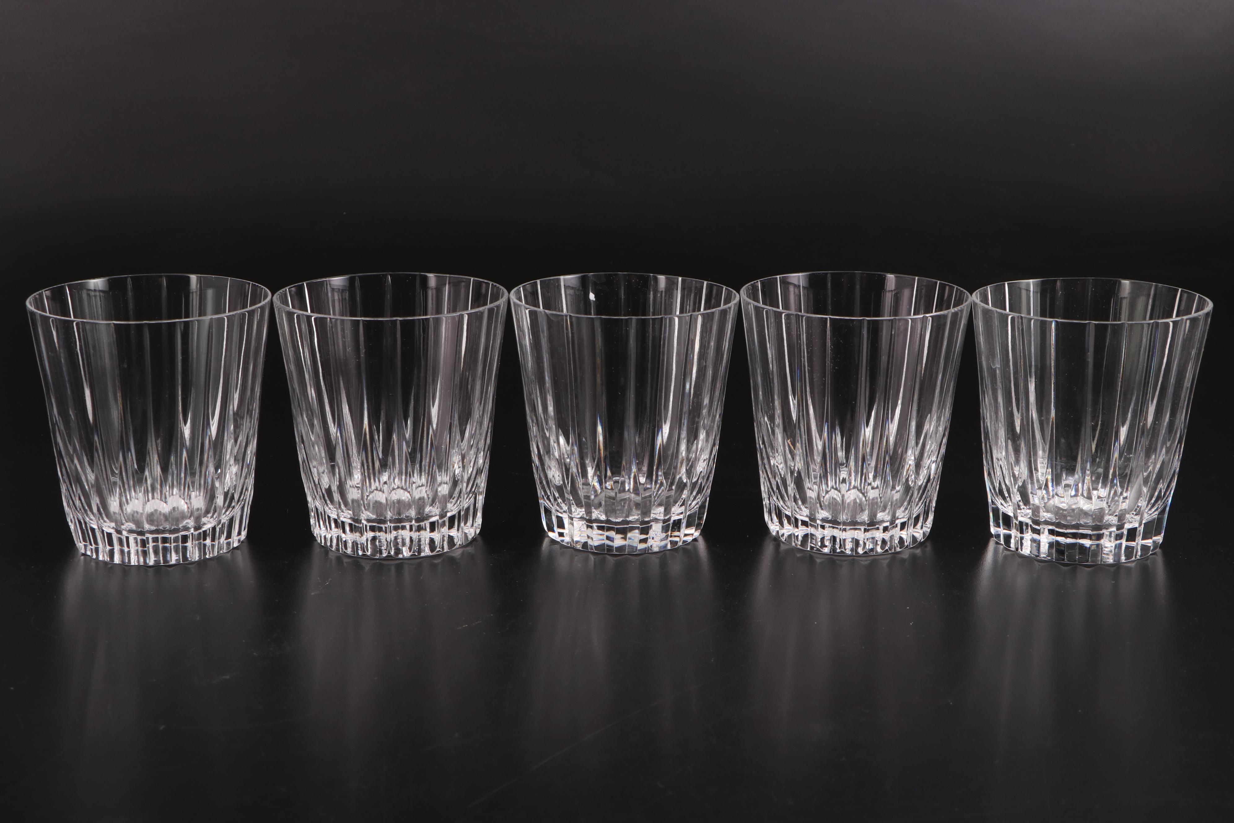 Cut Crystal Double Old Fashioned Glasses