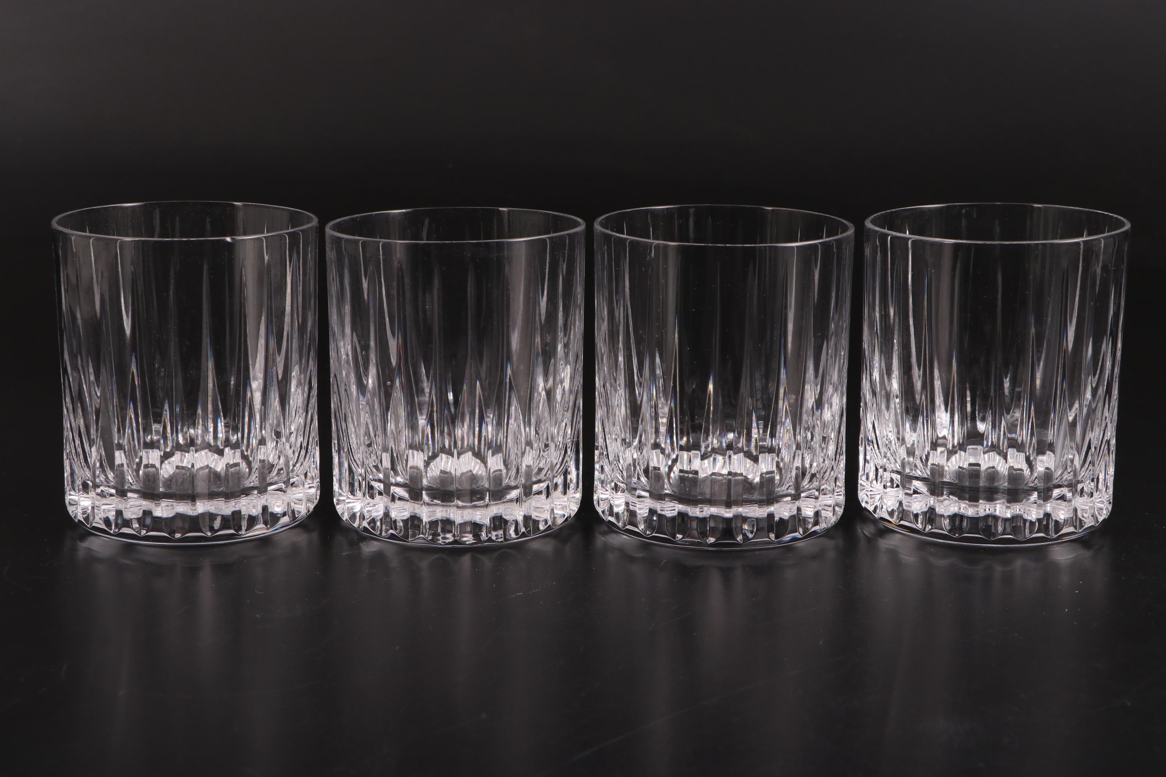Cut Crystal Double Old Fashioned Glasses