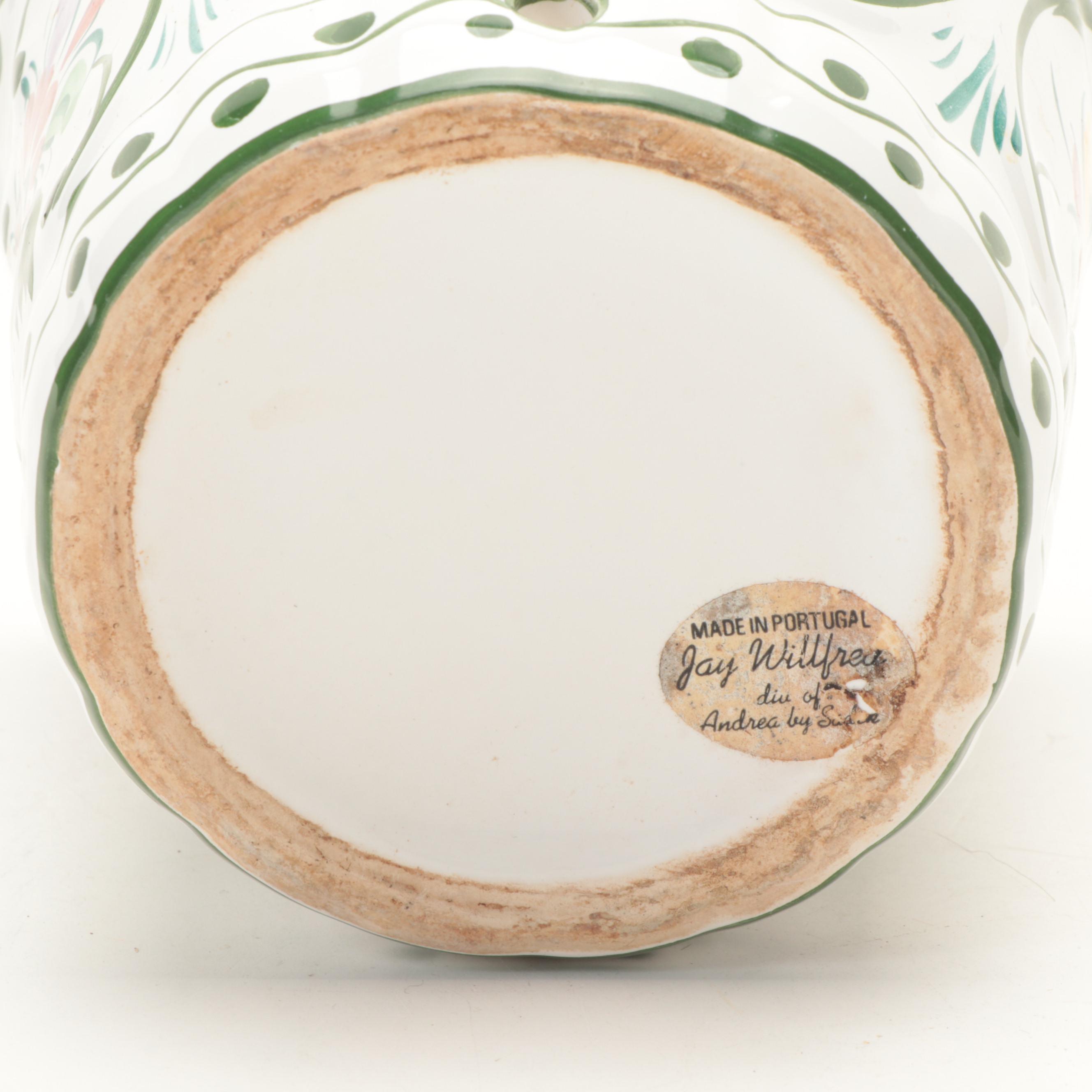 Williams-Sonoma Ceramic Plates with Napkin Rings and Cache Pot