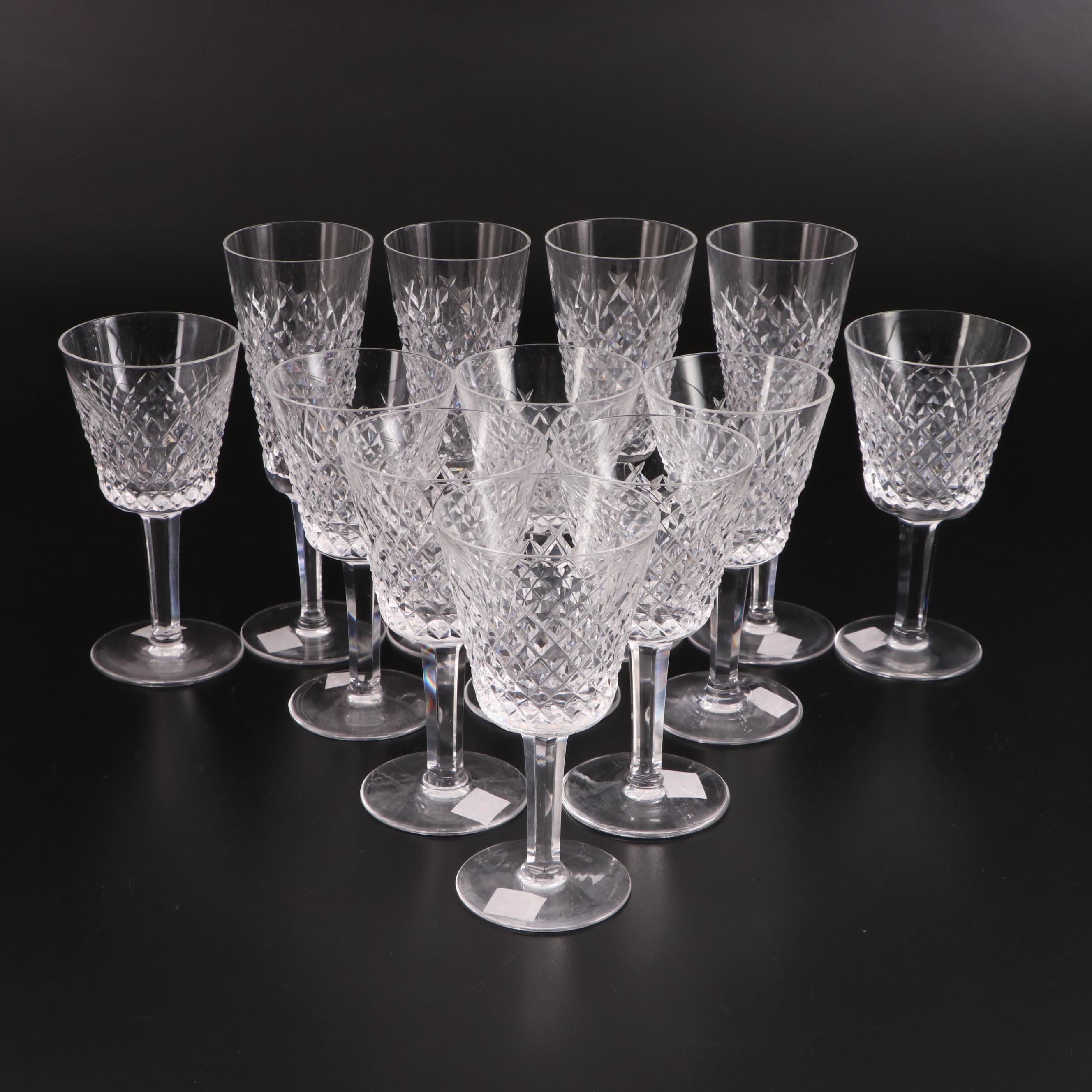 Waterford Crystal "Alana" Champagne Flutes and Claret Wine Glasses