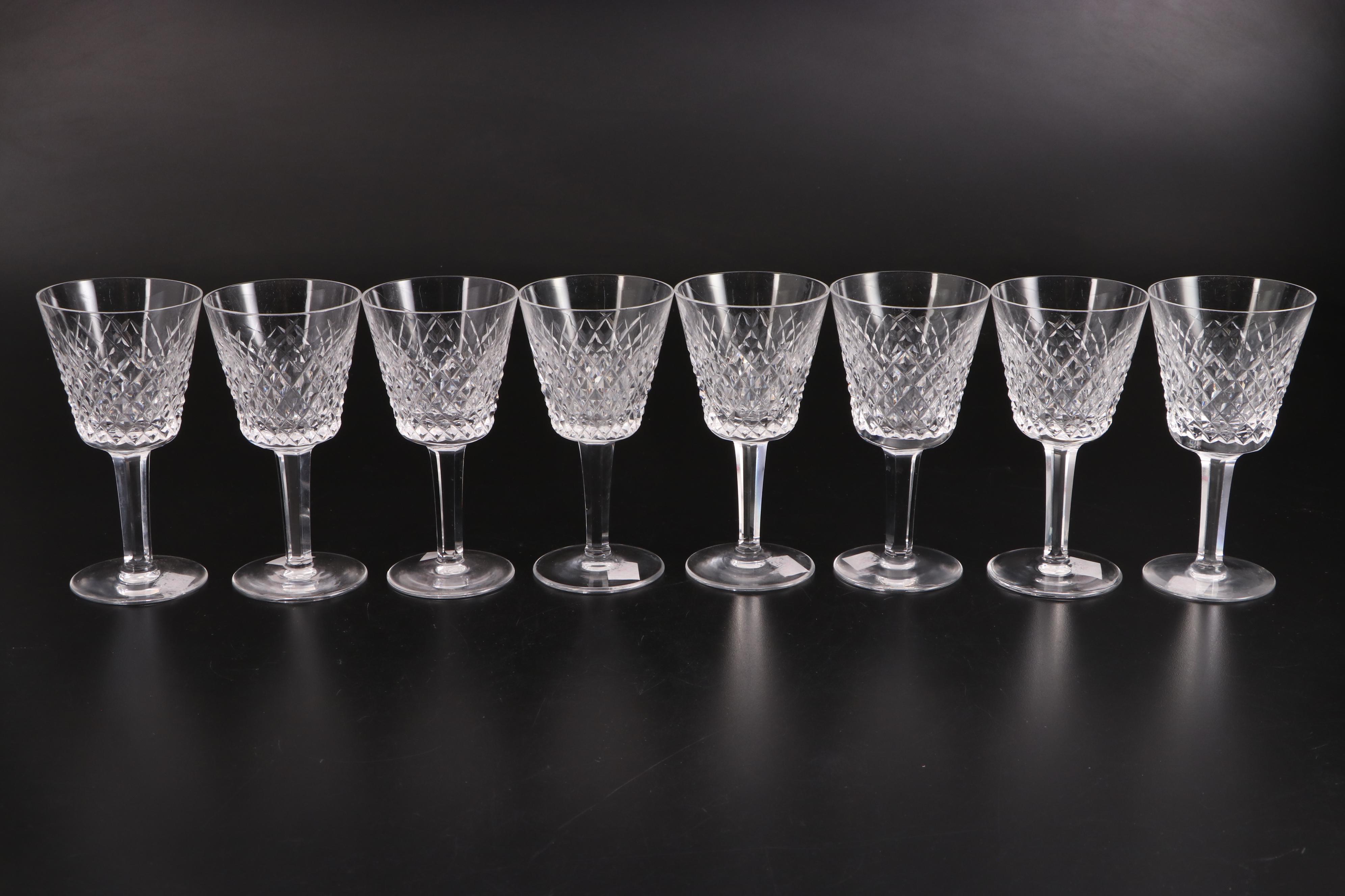 Waterford Crystal "Alana" Champagne Flutes and Claret Wine Glasses