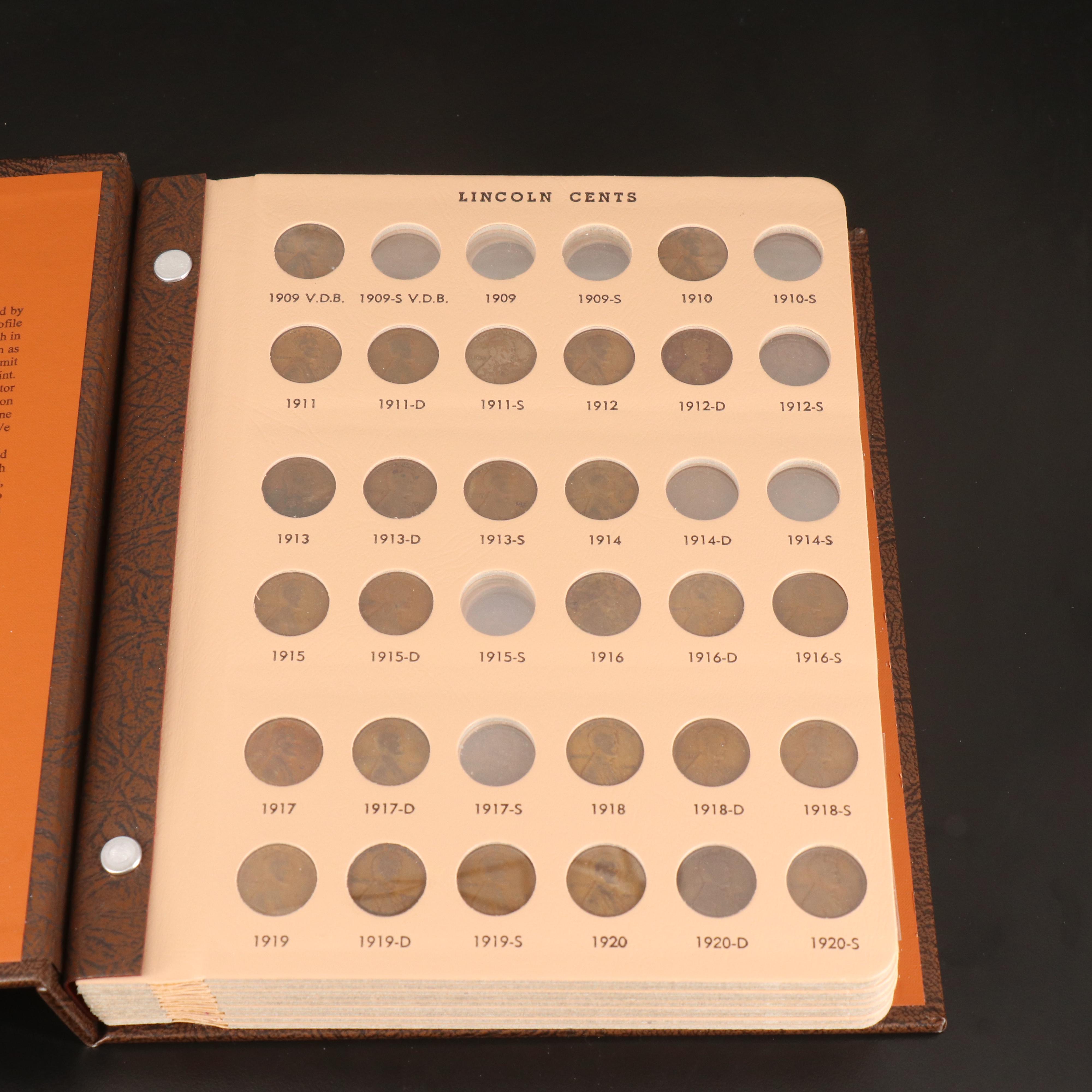 Partial Lincoln Cent Collection in a Dansco Coin Album