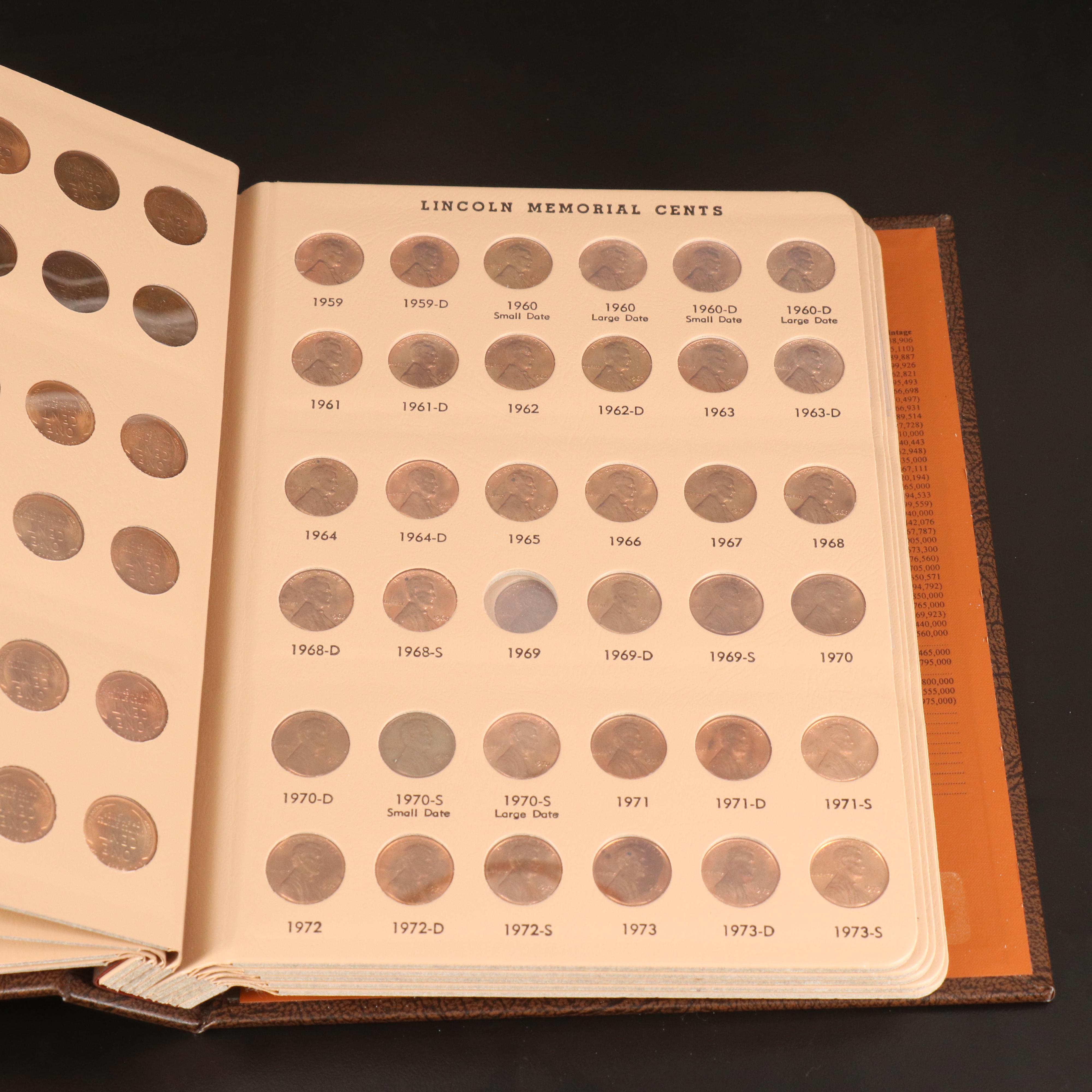 Partial Lincoln Cent Collection in a Dansco Coin Album