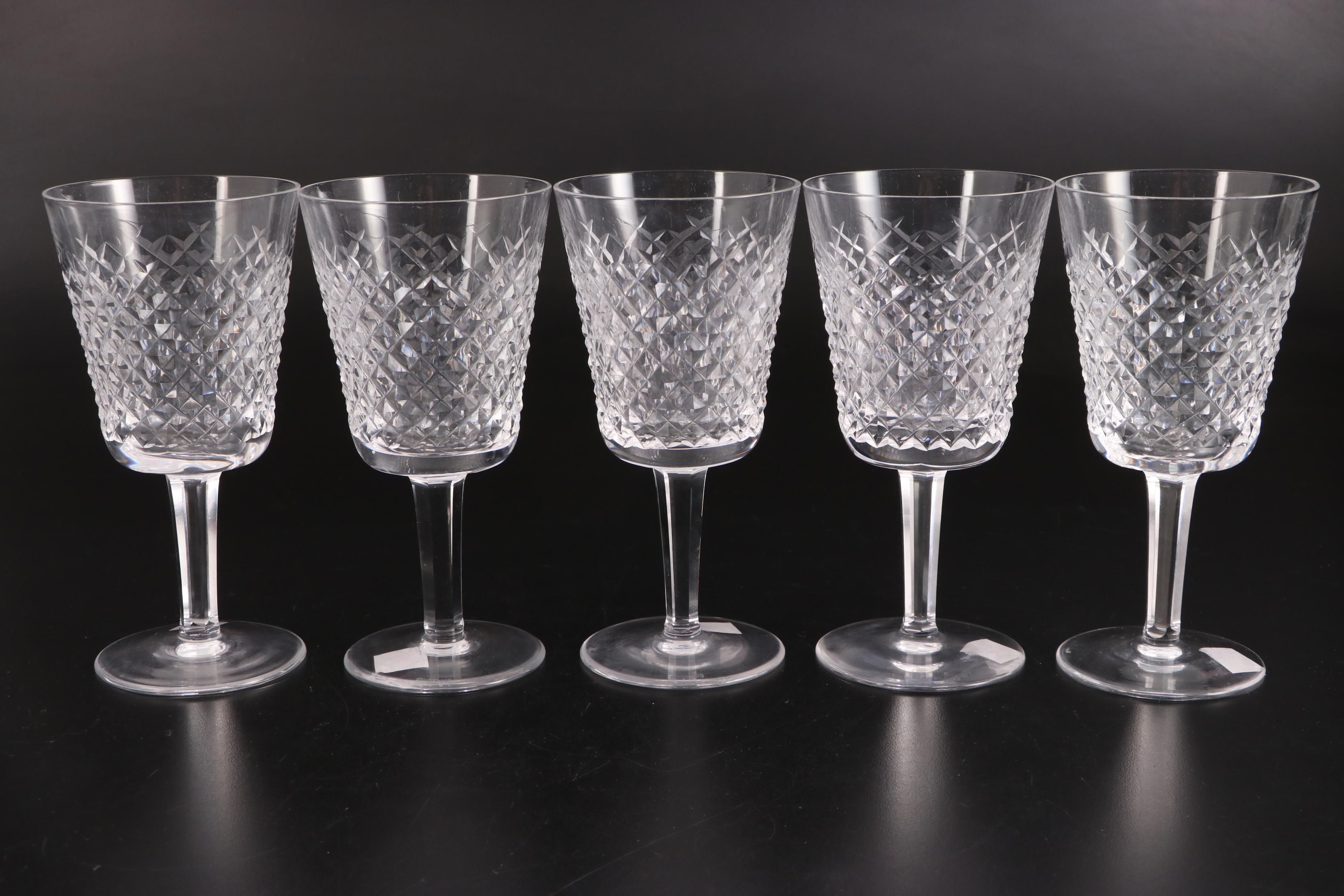 Waterford Crystal "Alana" Water Goblets, Mid to Late 20th Century