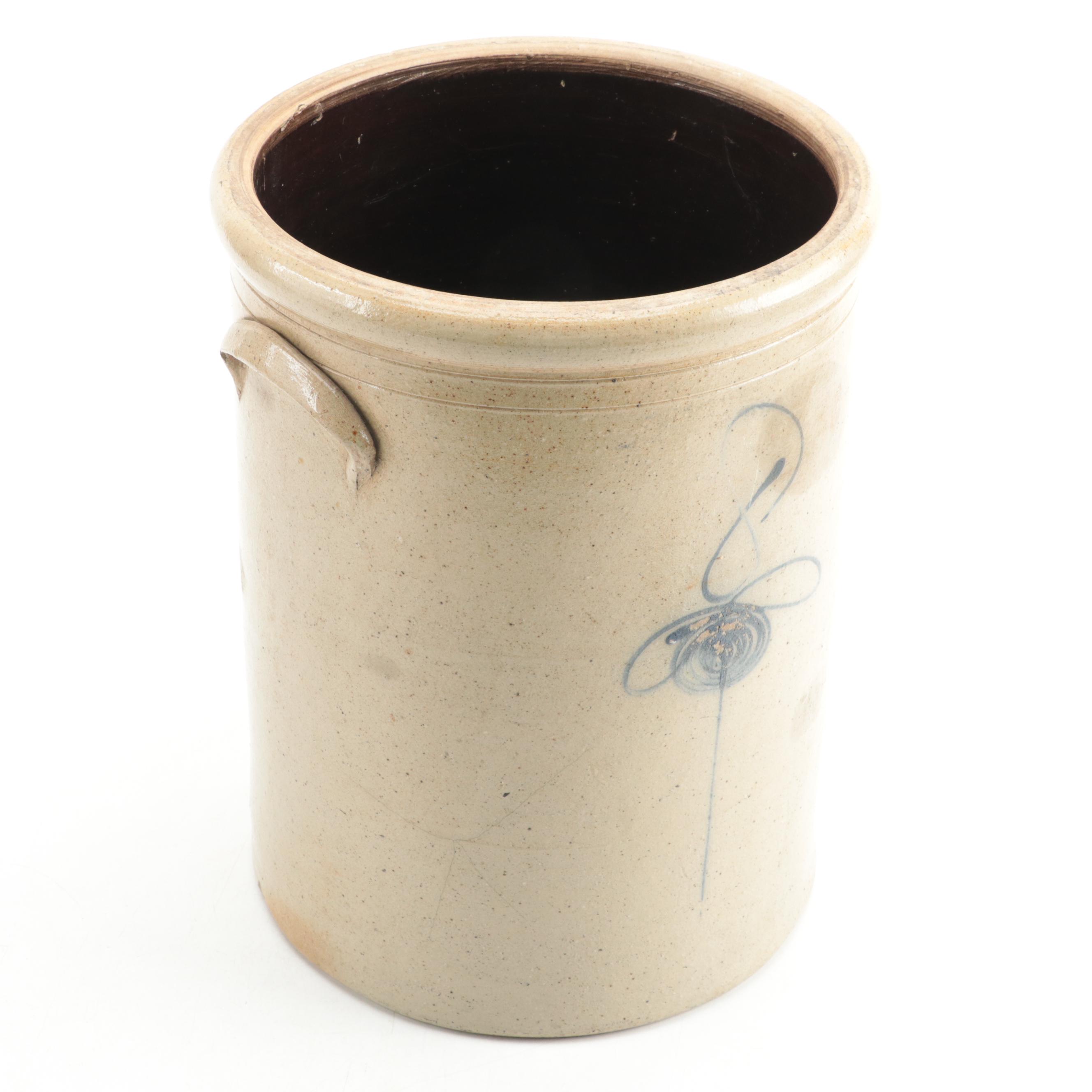 Red Wing Salt Glazed Stoneware Eight Gallon Crock with Bee Sting Design