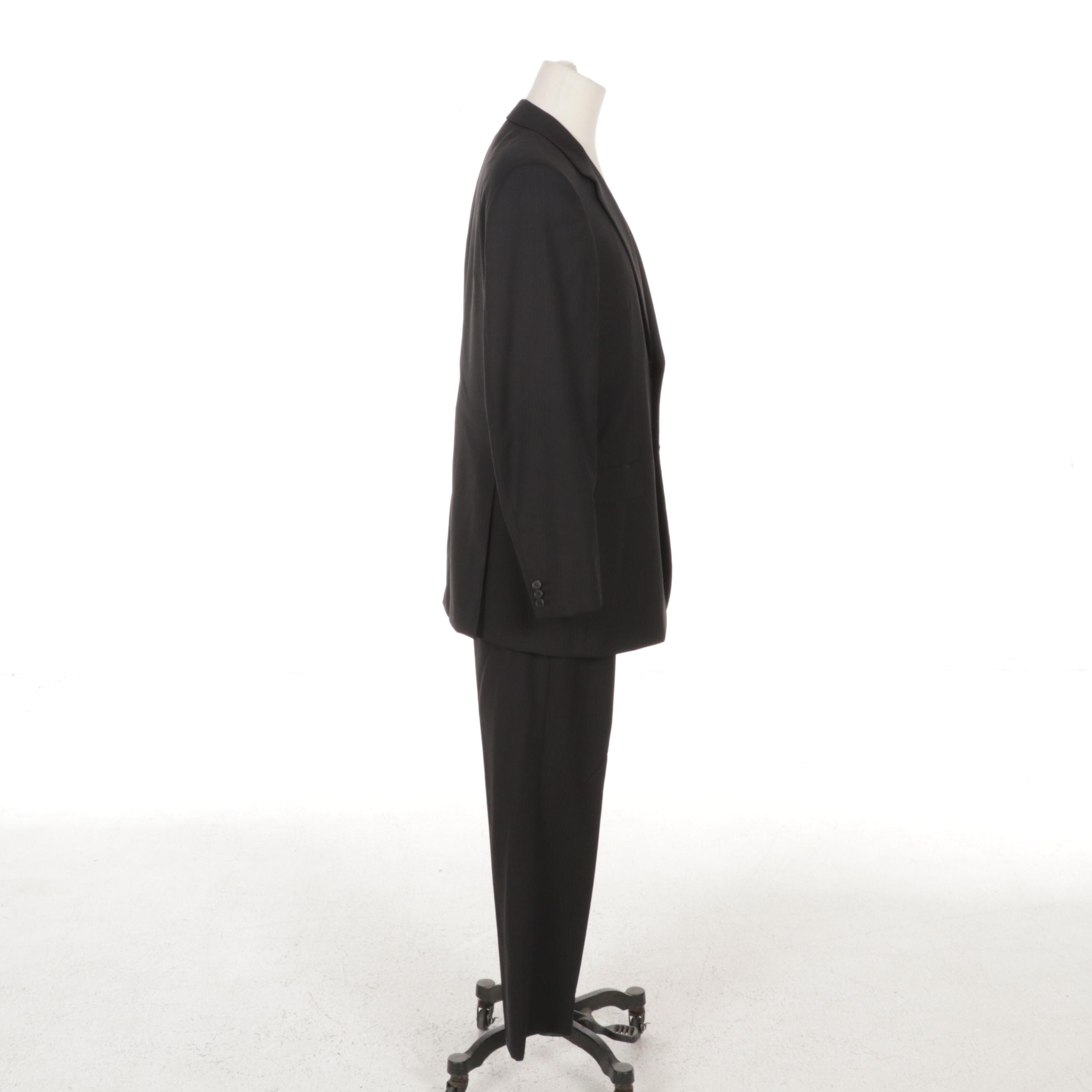 Men's Prada Black Virgin Wool Two-Piece Suit