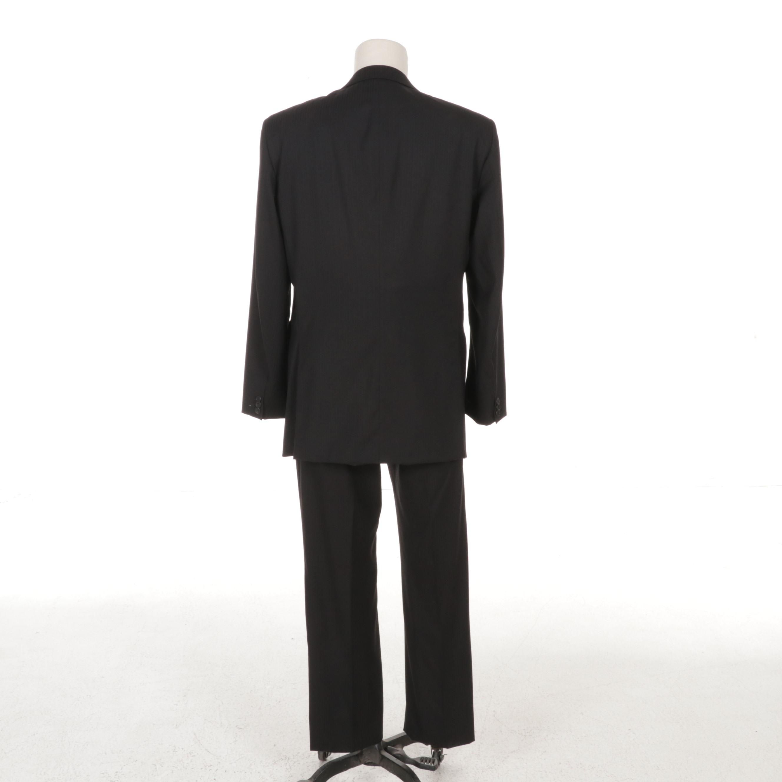 Men's Prada Black Virgin Wool Two-Piece Suit