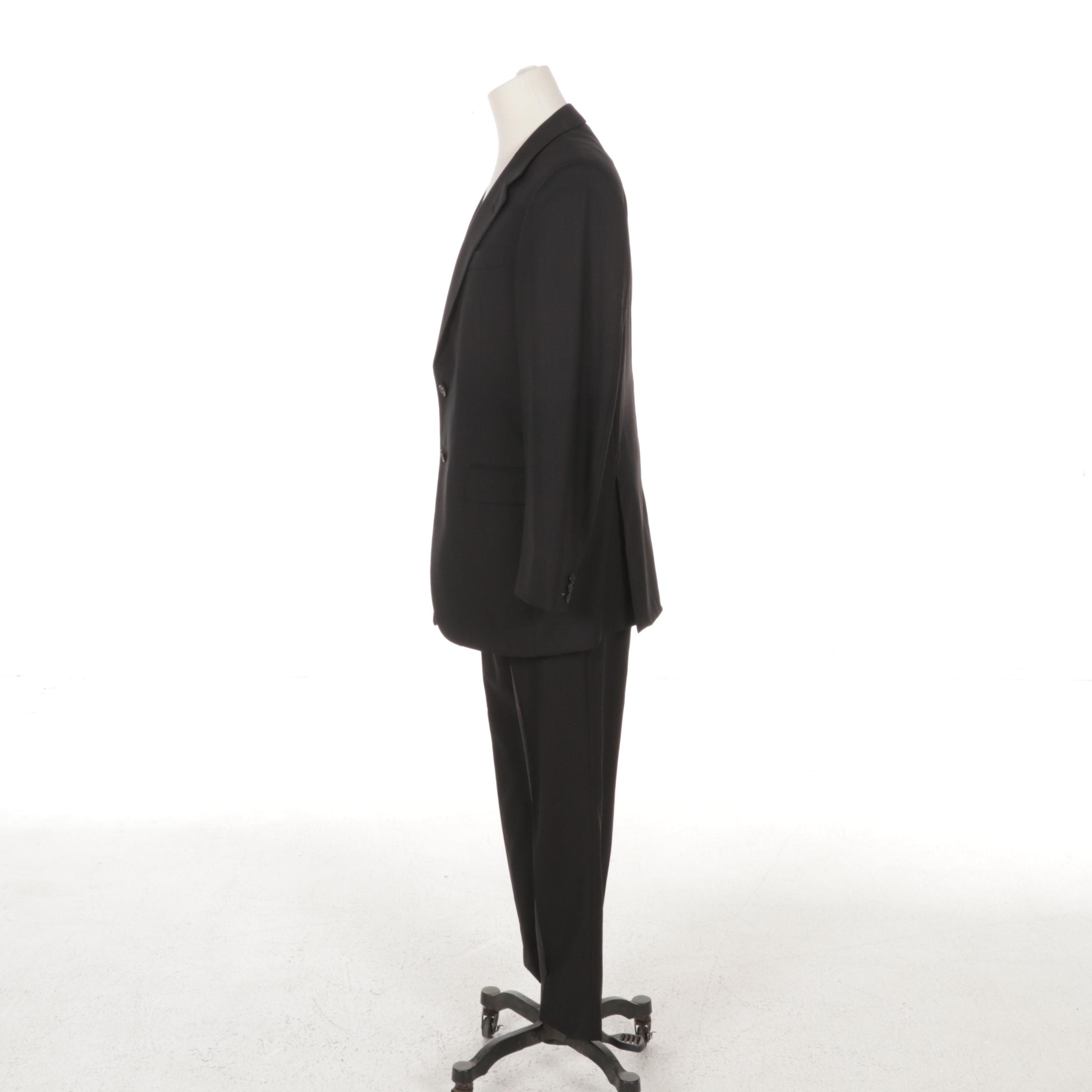 Men's Prada Black Virgin Wool Two-Piece Suit