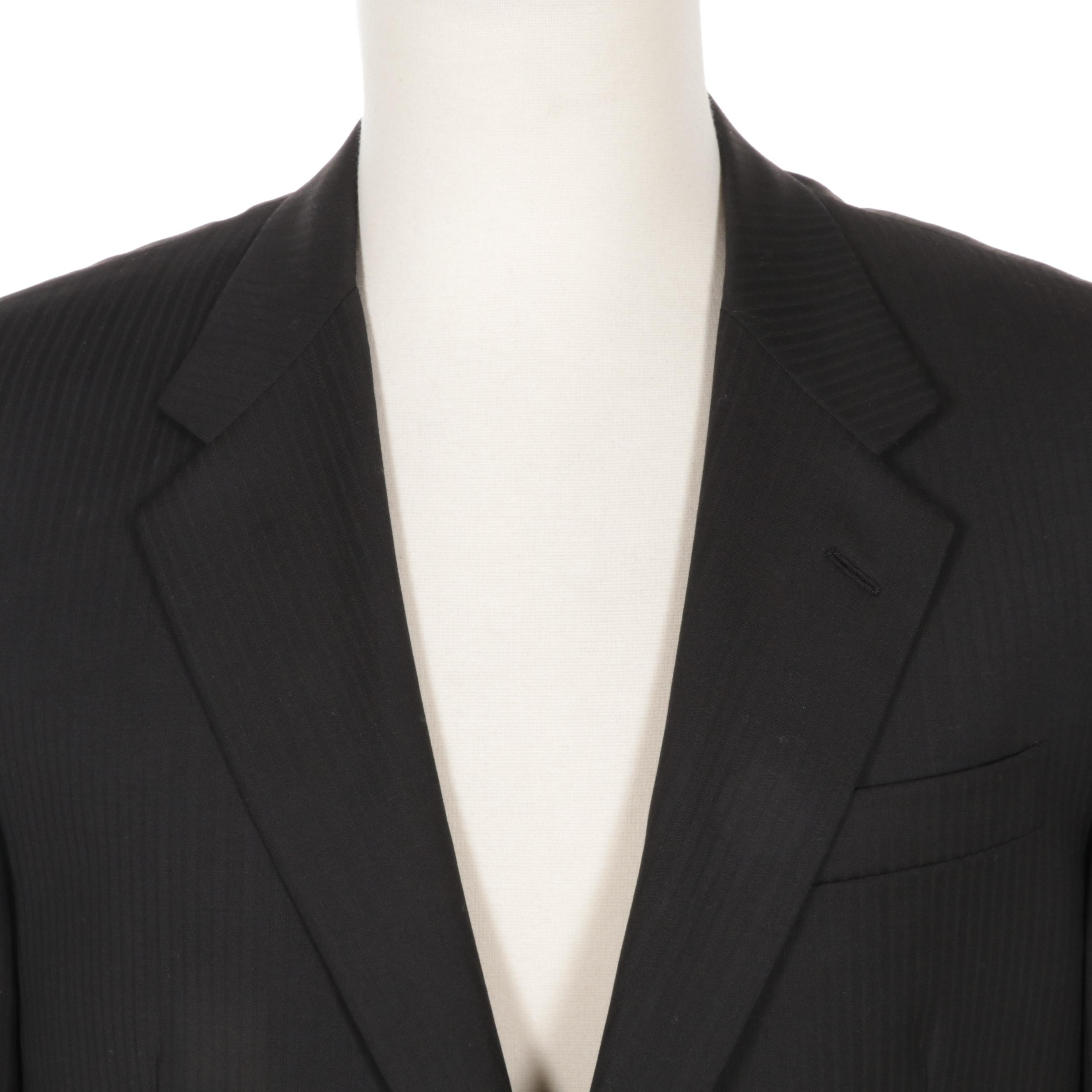 Men's Prada Black Virgin Wool Two-Piece Suit