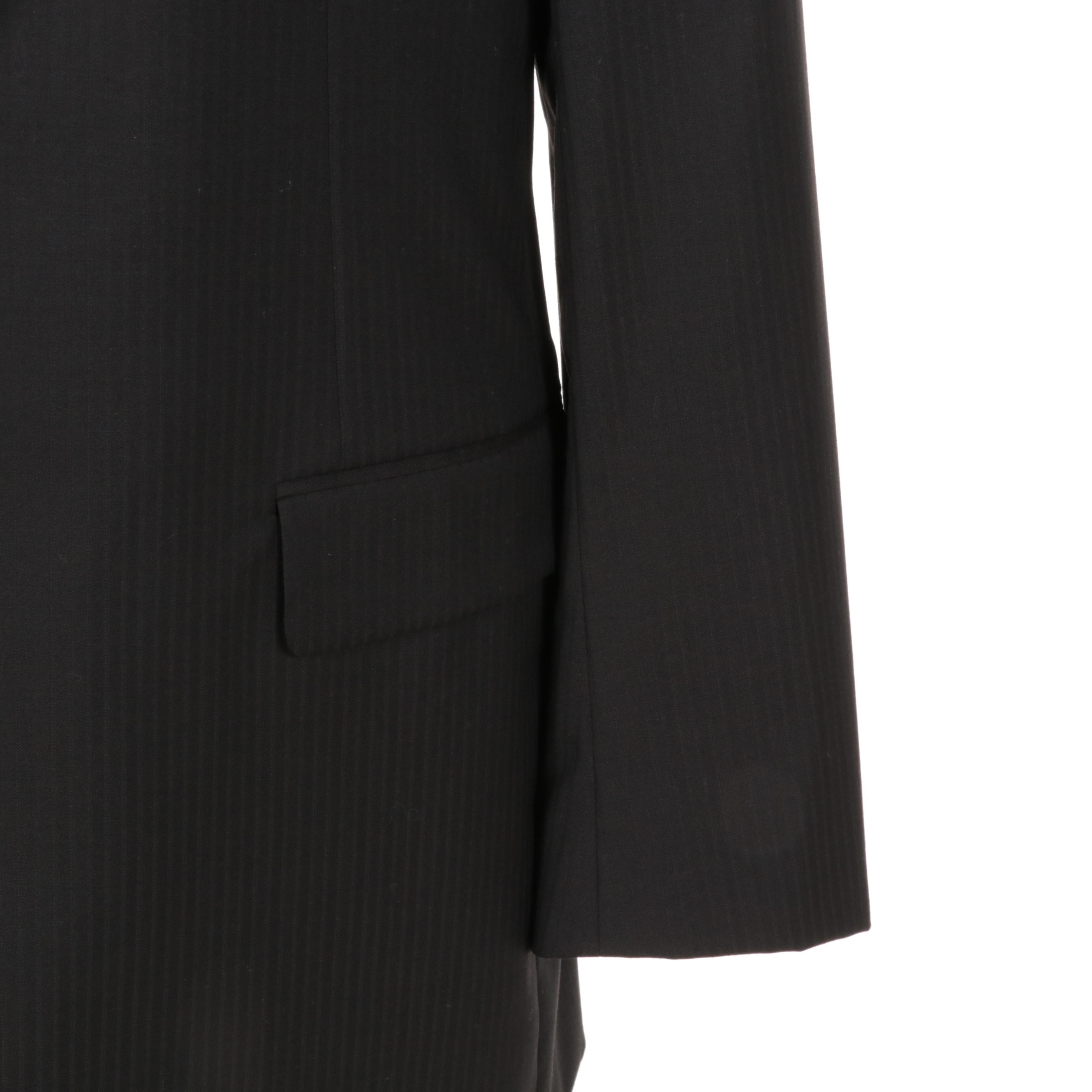 Men's Prada Black Virgin Wool Two-Piece Suit