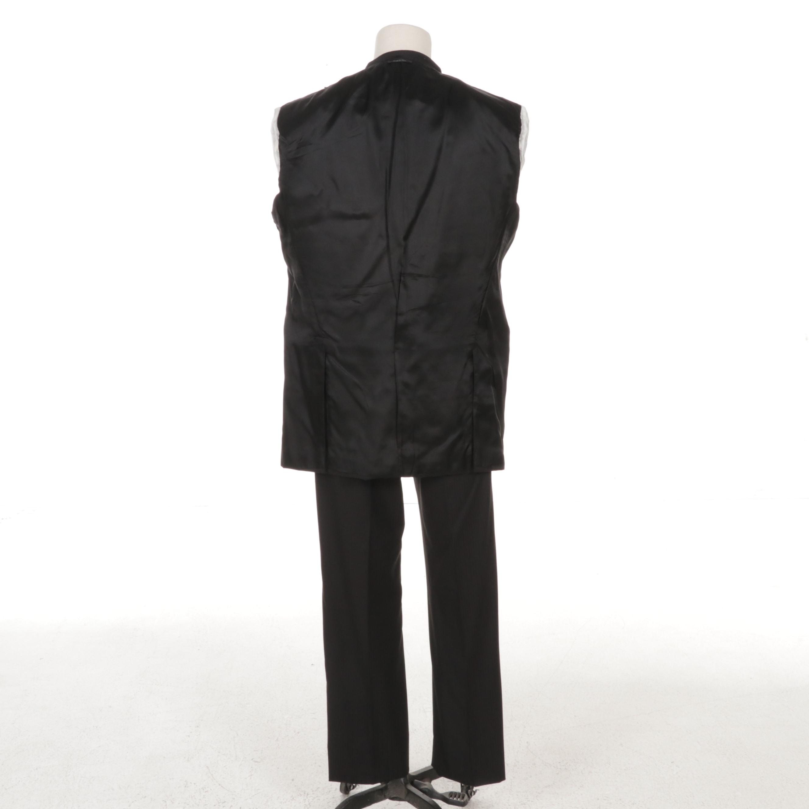 Men's Prada Black Virgin Wool Two-Piece Suit