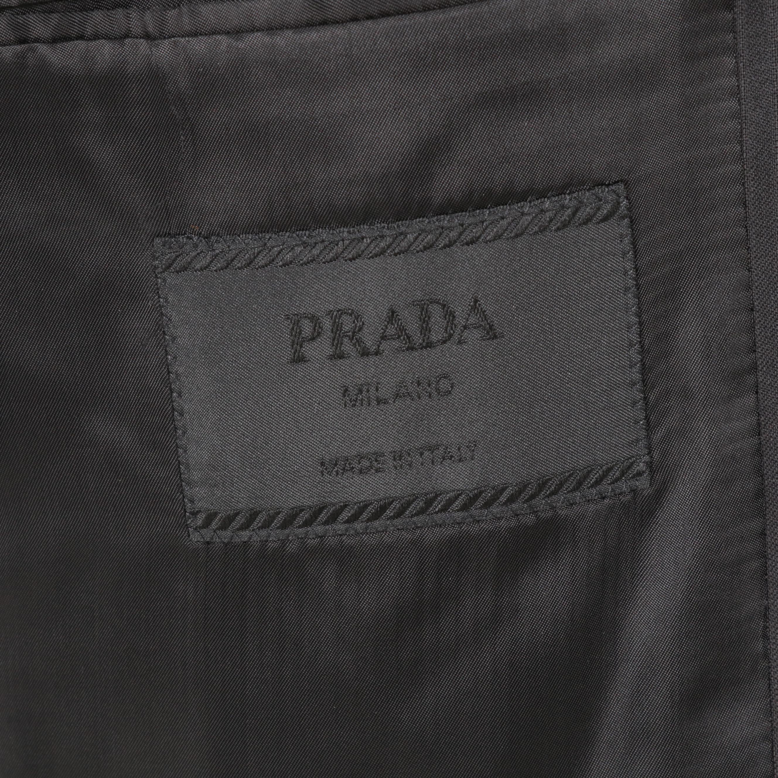 Men's Prada Black Virgin Wool Two-Piece Suit