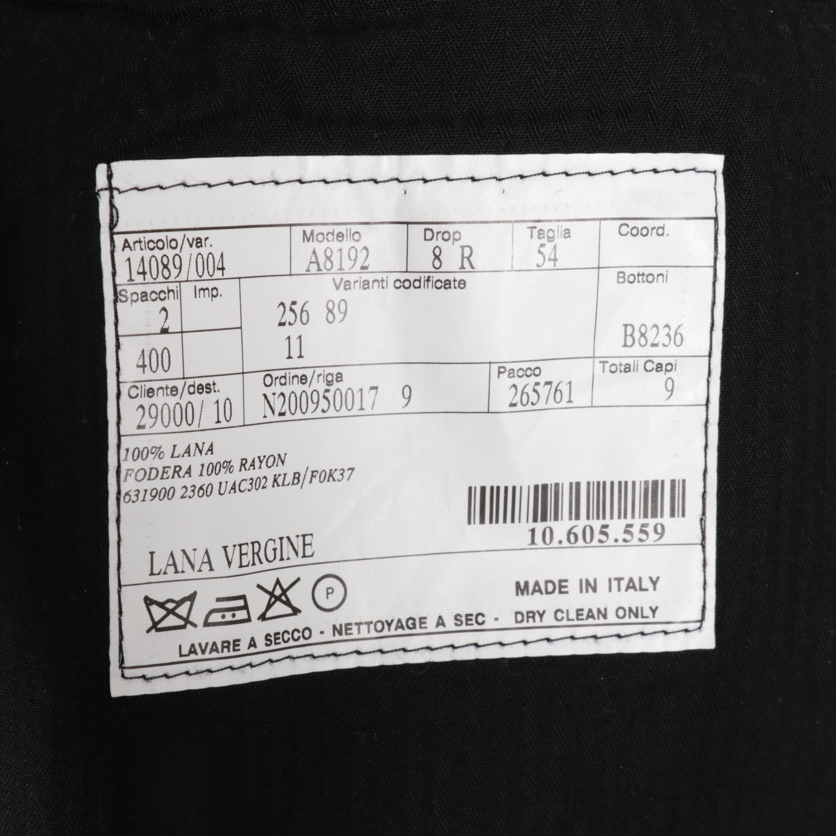 Men's Prada Black Virgin Wool Two-Piece Suit