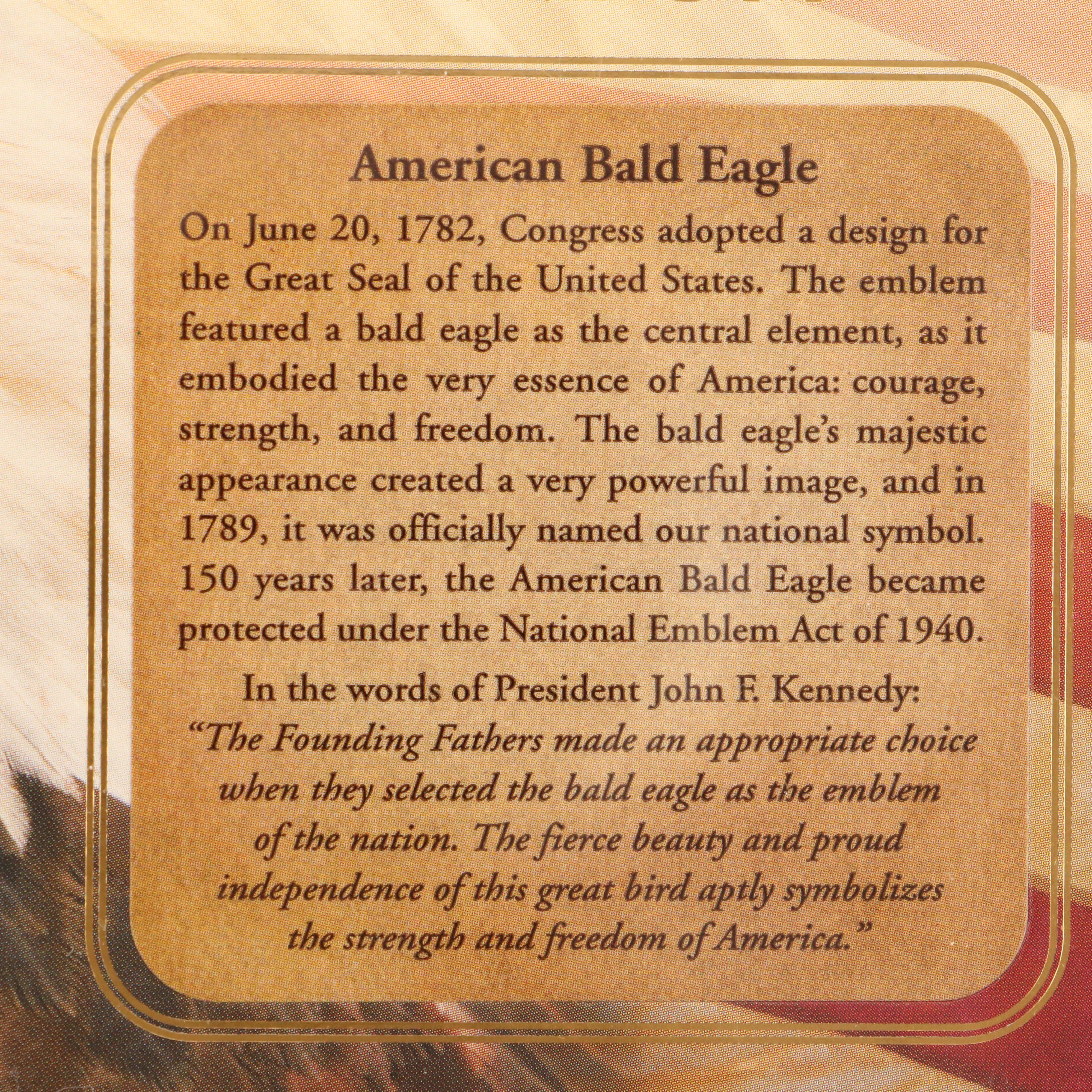 Symbols of Freedom" Bald Eagle Gold medal