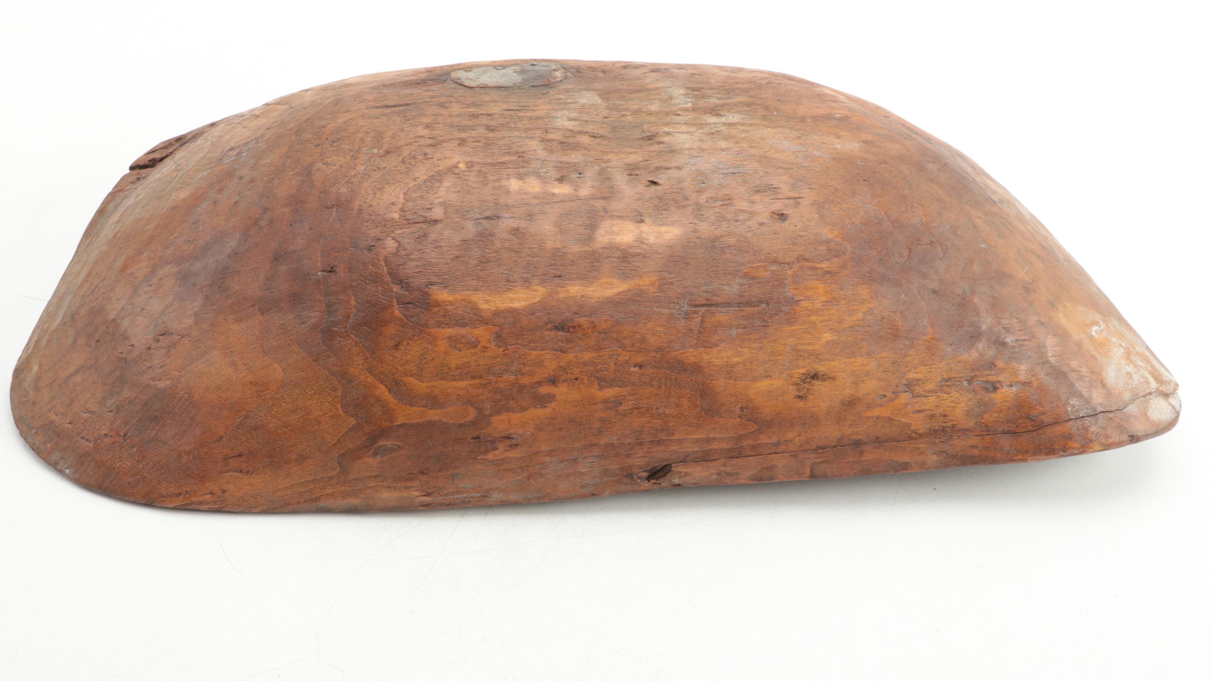 Primitive Wooden Dough Bowl and Paddle