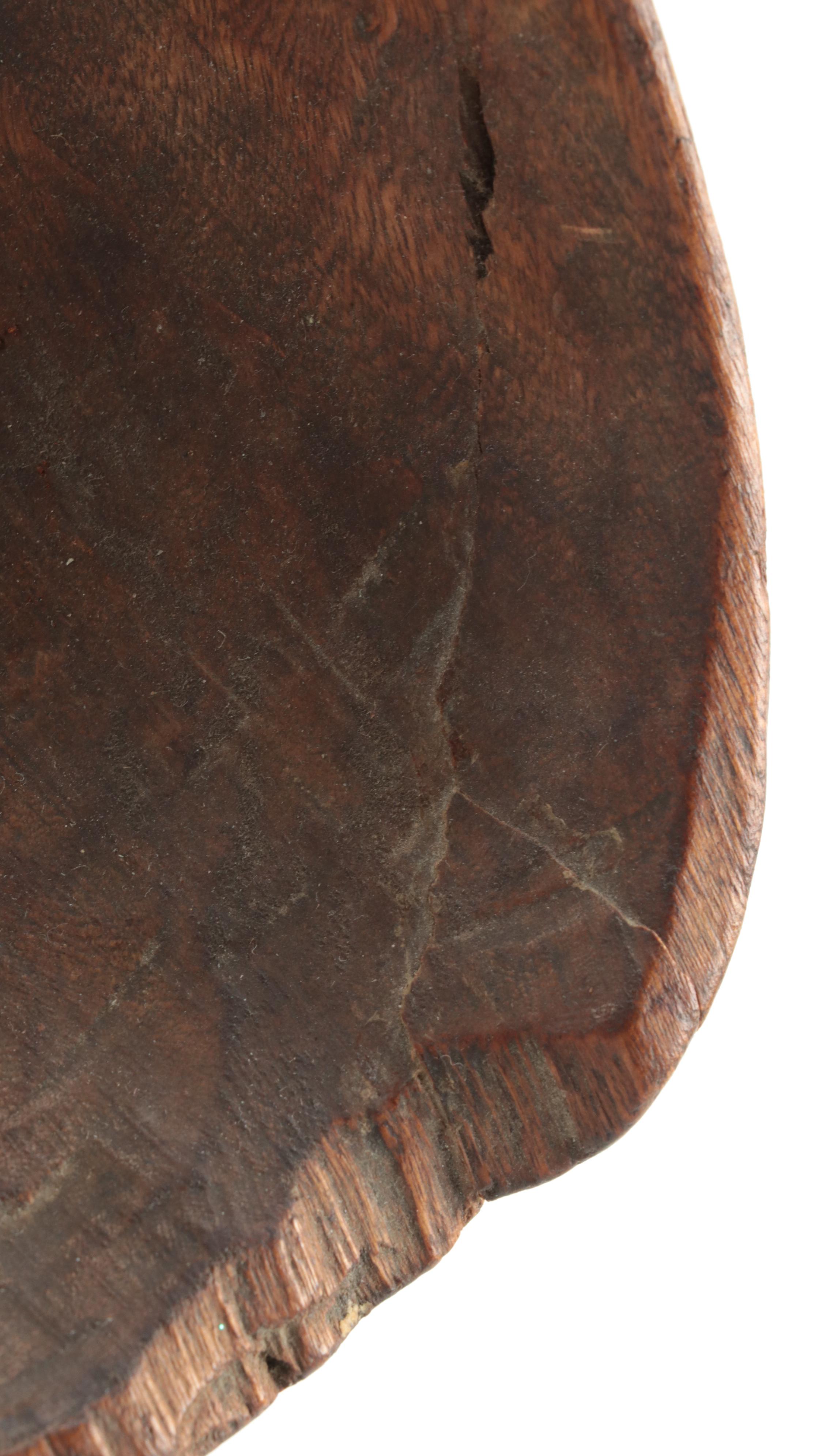 Primitive Wooden Dough Bowl and Paddle