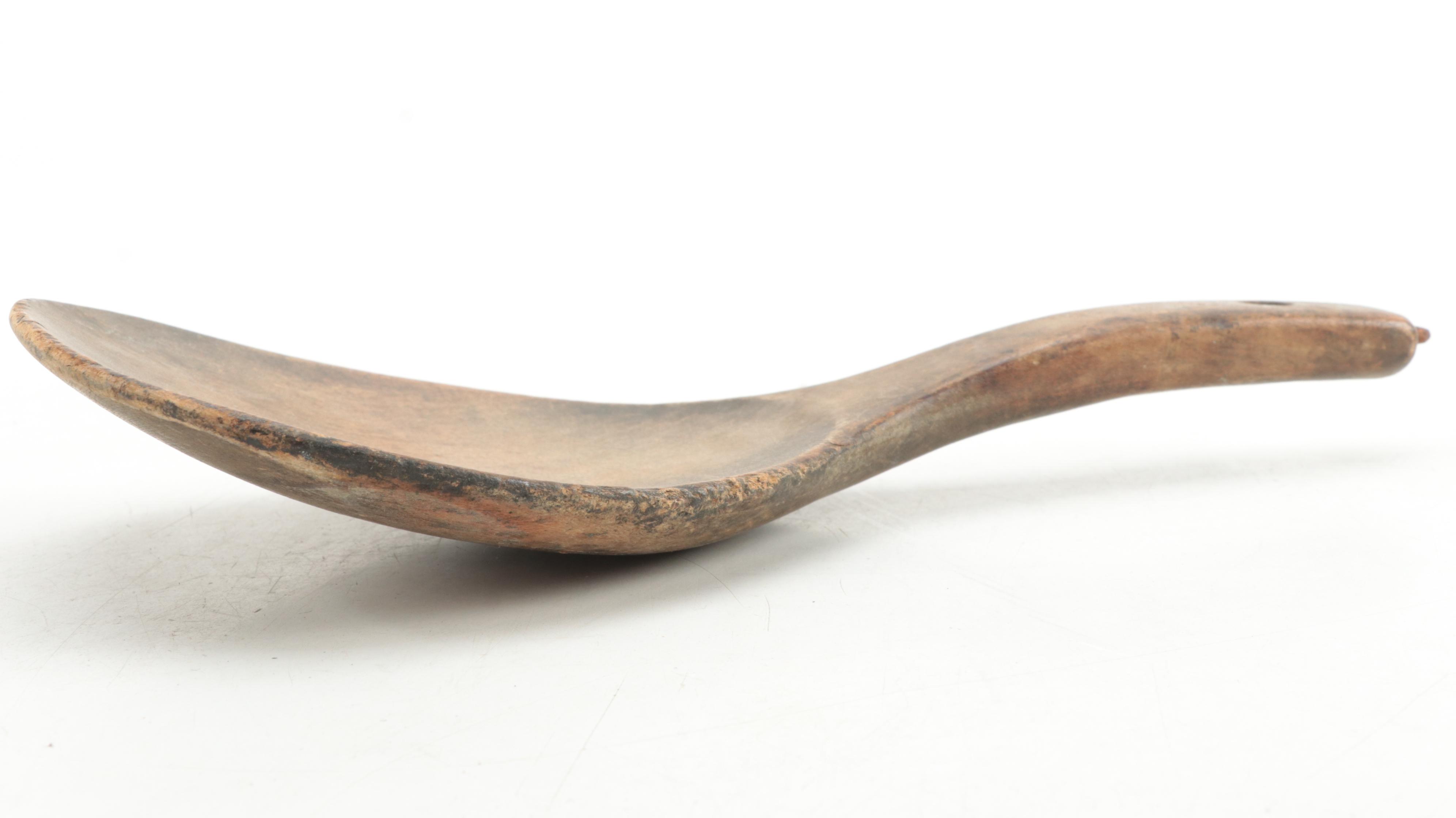 Primitive Wooden Dough Bowl and Paddle