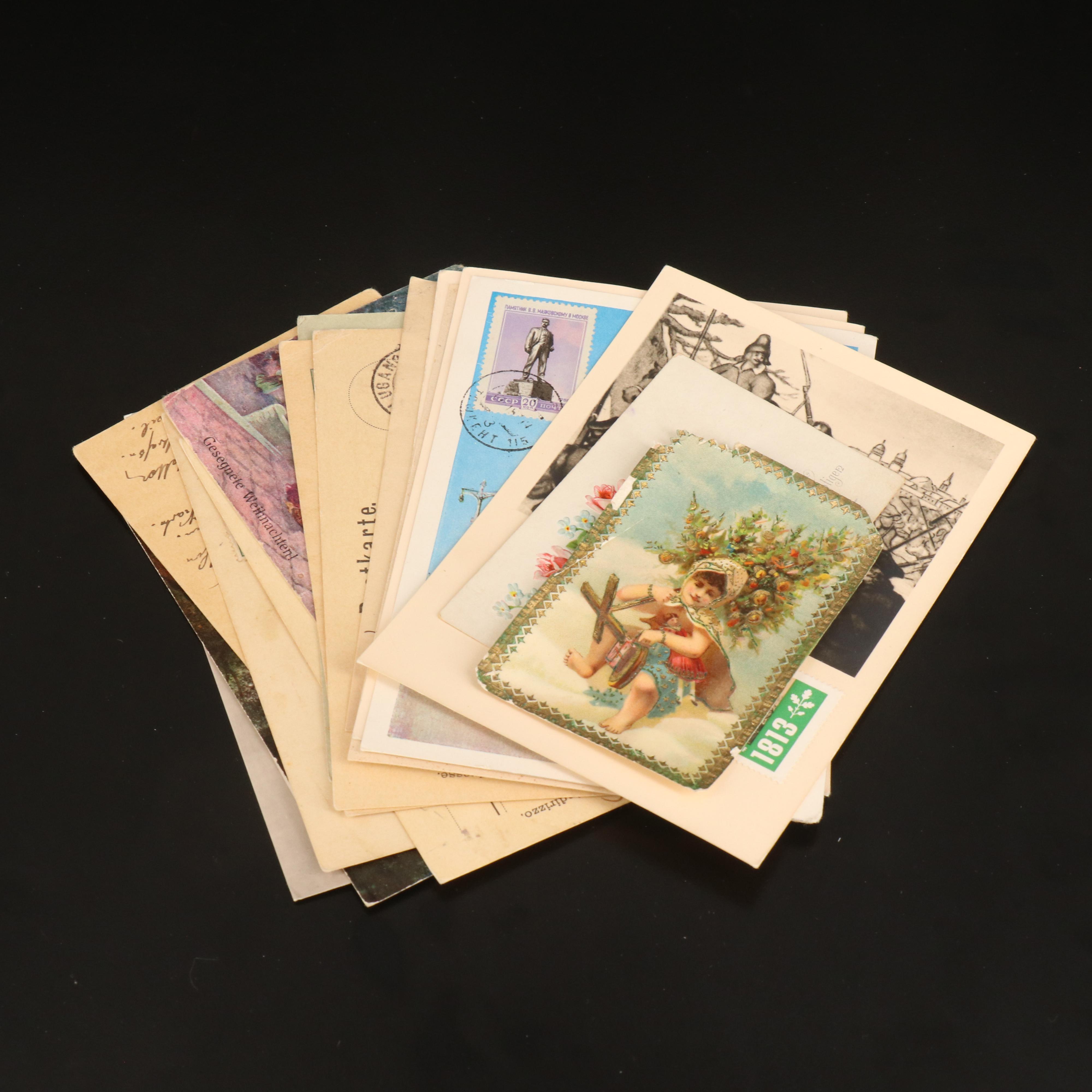 Vintage Postcards, Foreign Postage Stamps and Postal Covers