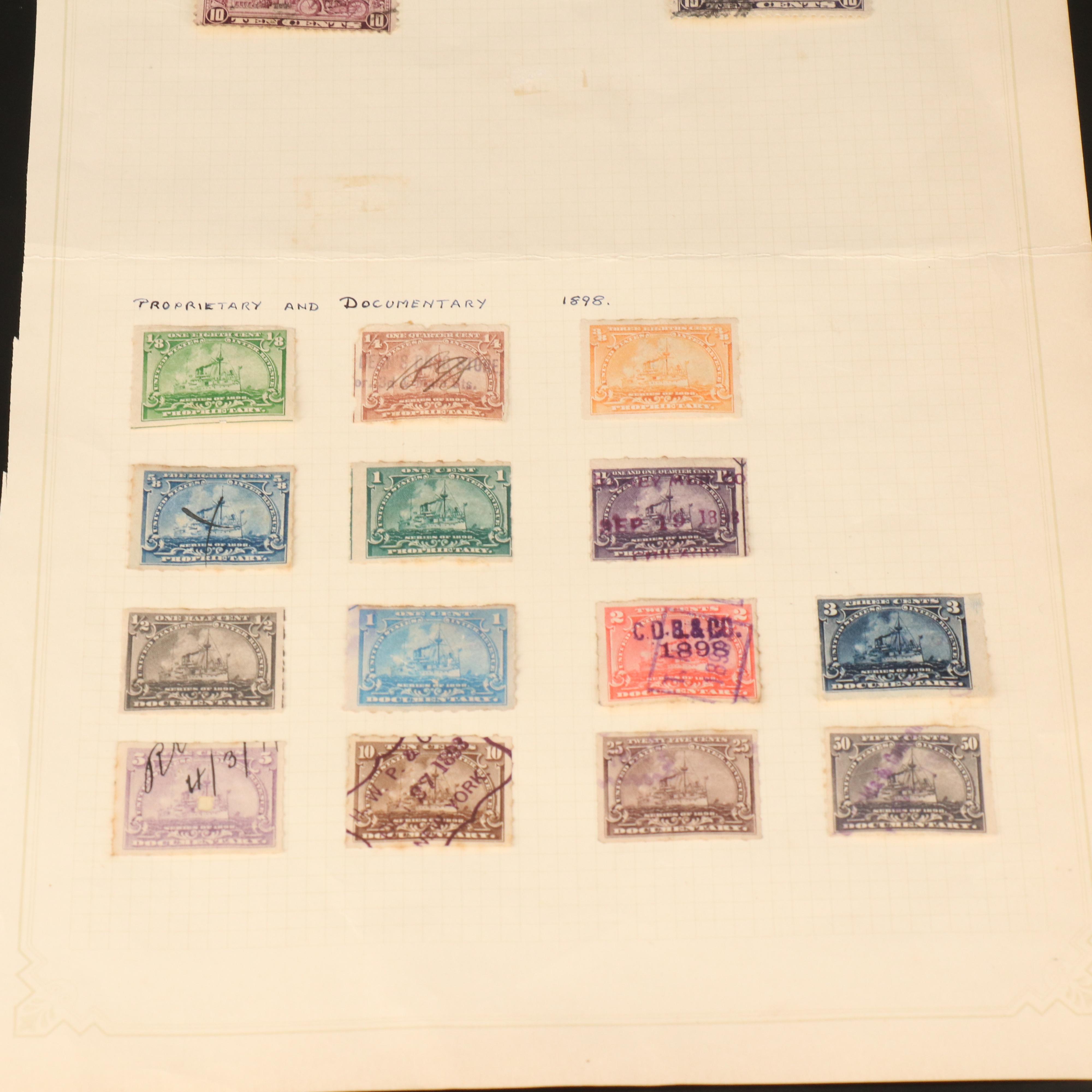 Stamp Collection Including Columbian Exposition Stamps 230-239 and Many Others