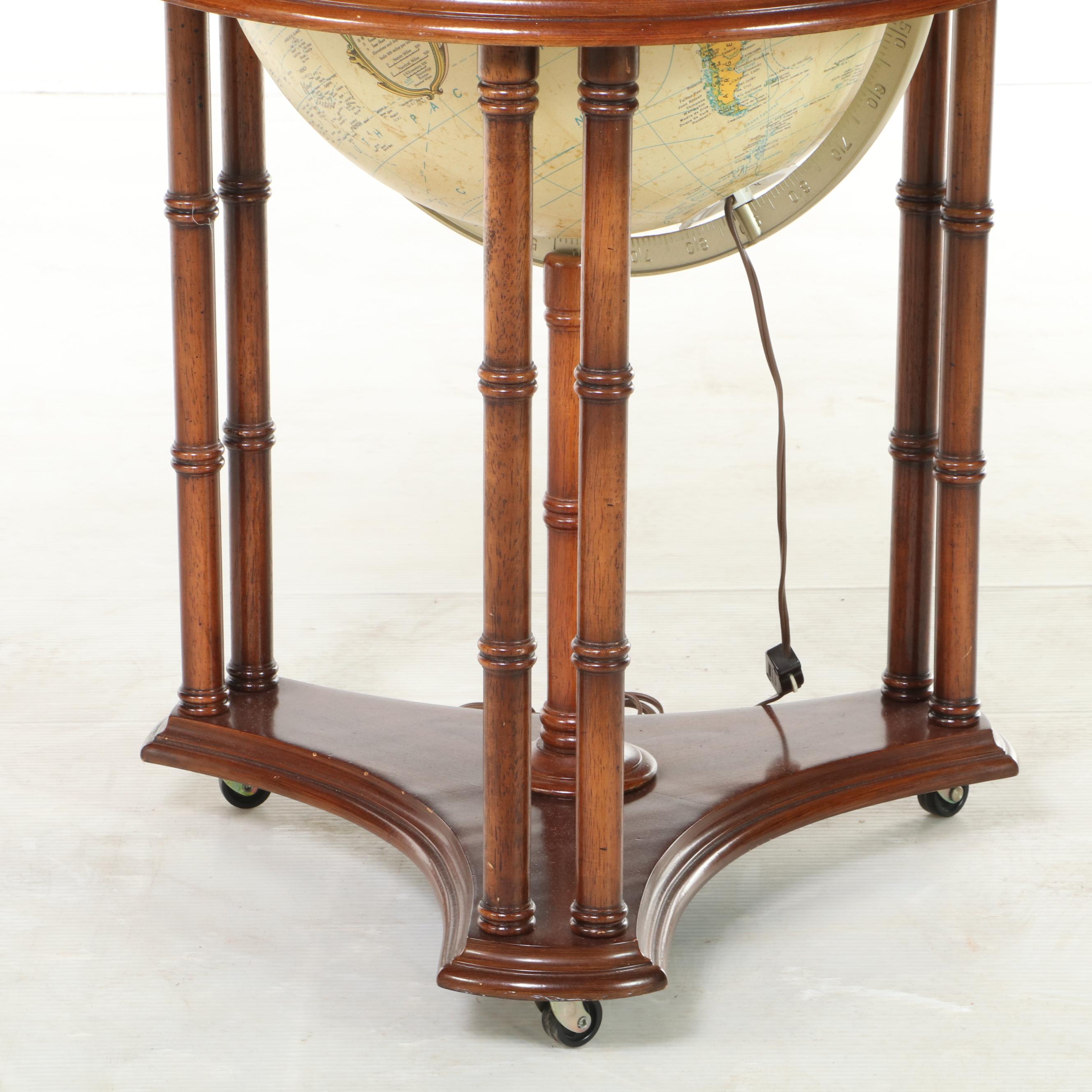 Replogle Heirloom 16" Illuminated Terrestrial Globe-on-Stand, Late 20th Century