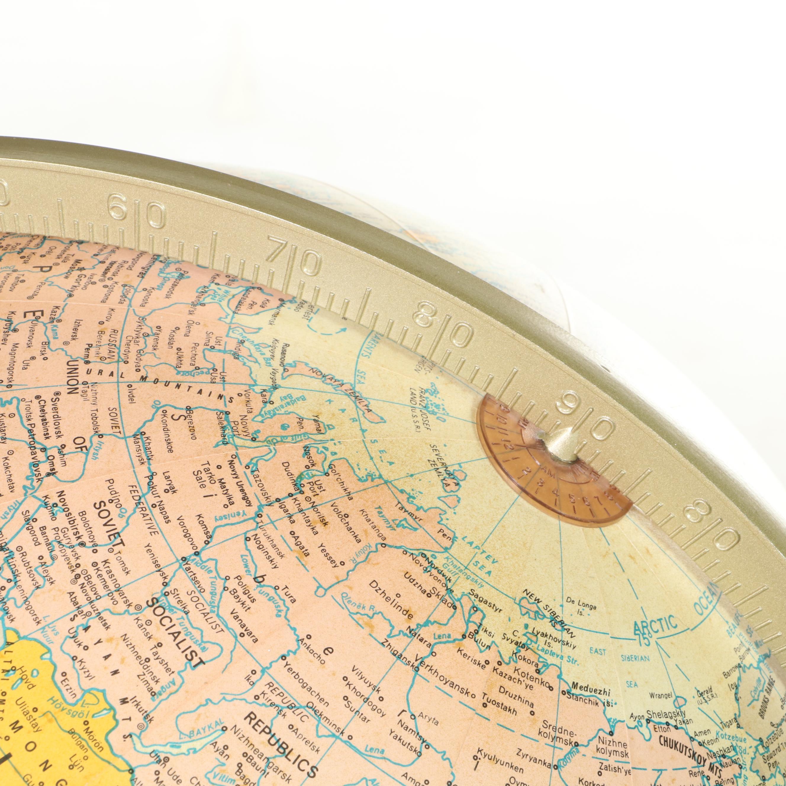 Replogle Heirloom 16" Illuminated Terrestrial Globe-on-Stand, Late 20th Century