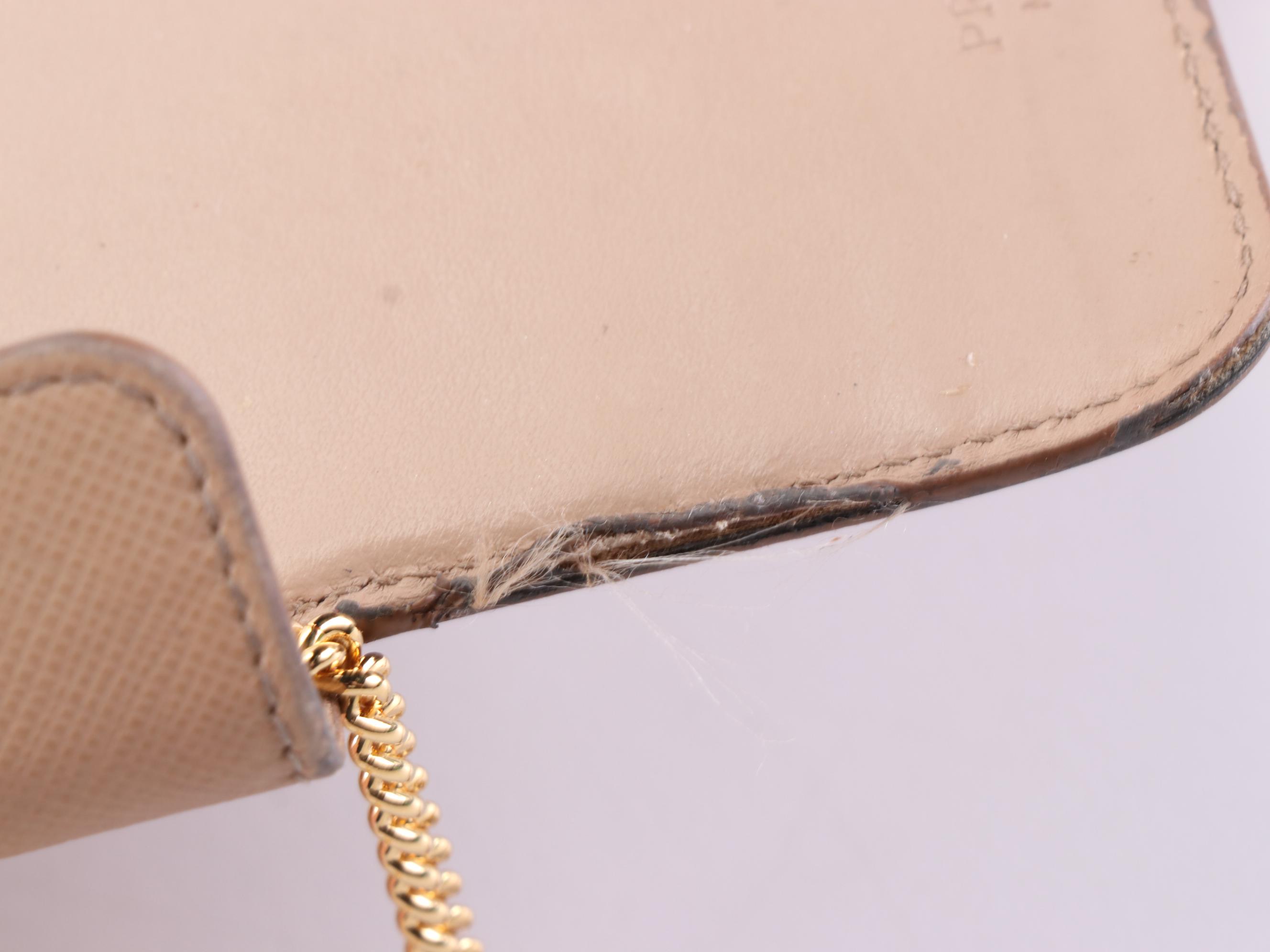 Prada iPhone Case/Wallet-on-Chain in Saffiano Leather