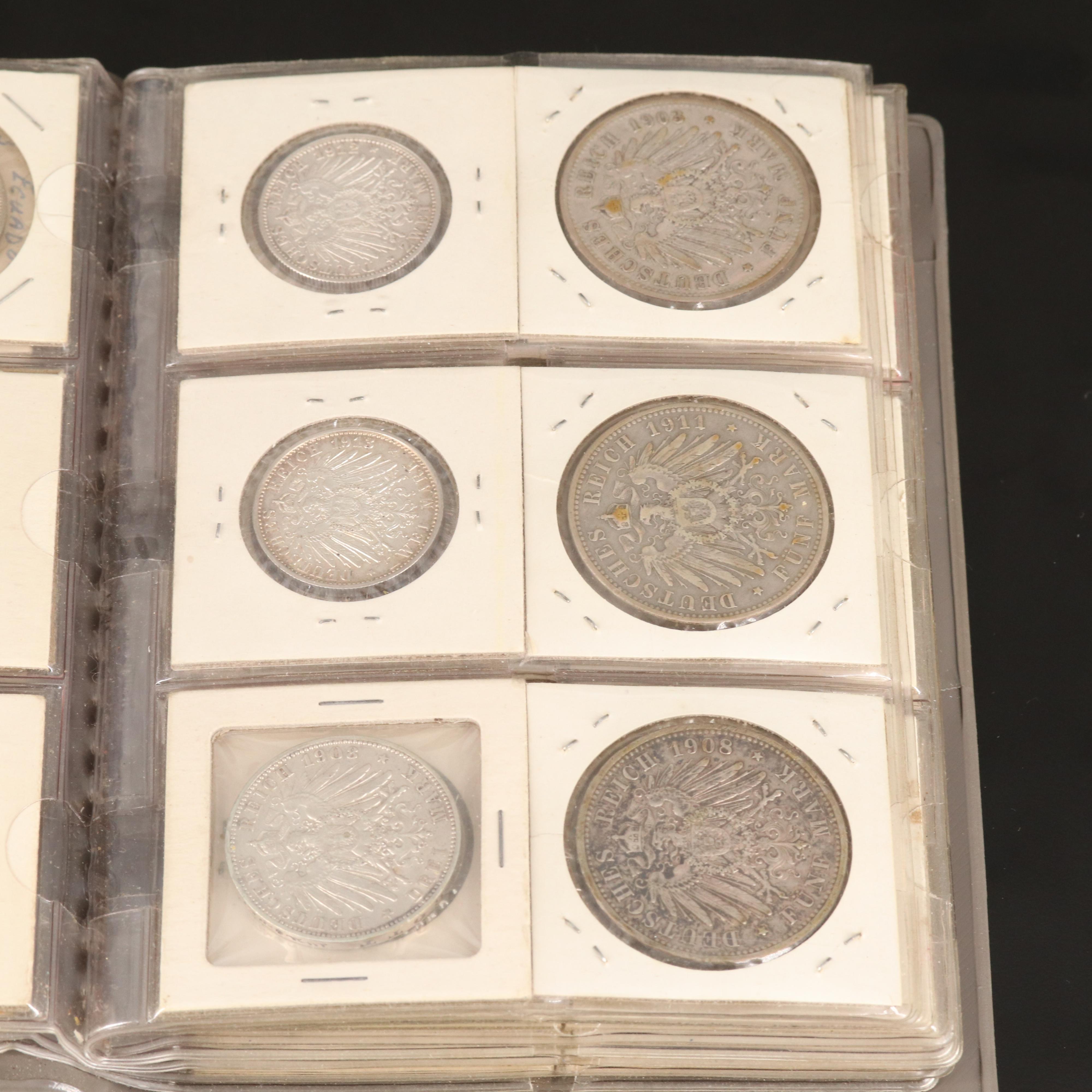 Coin Stock Book with 60 Various Foreign Coins