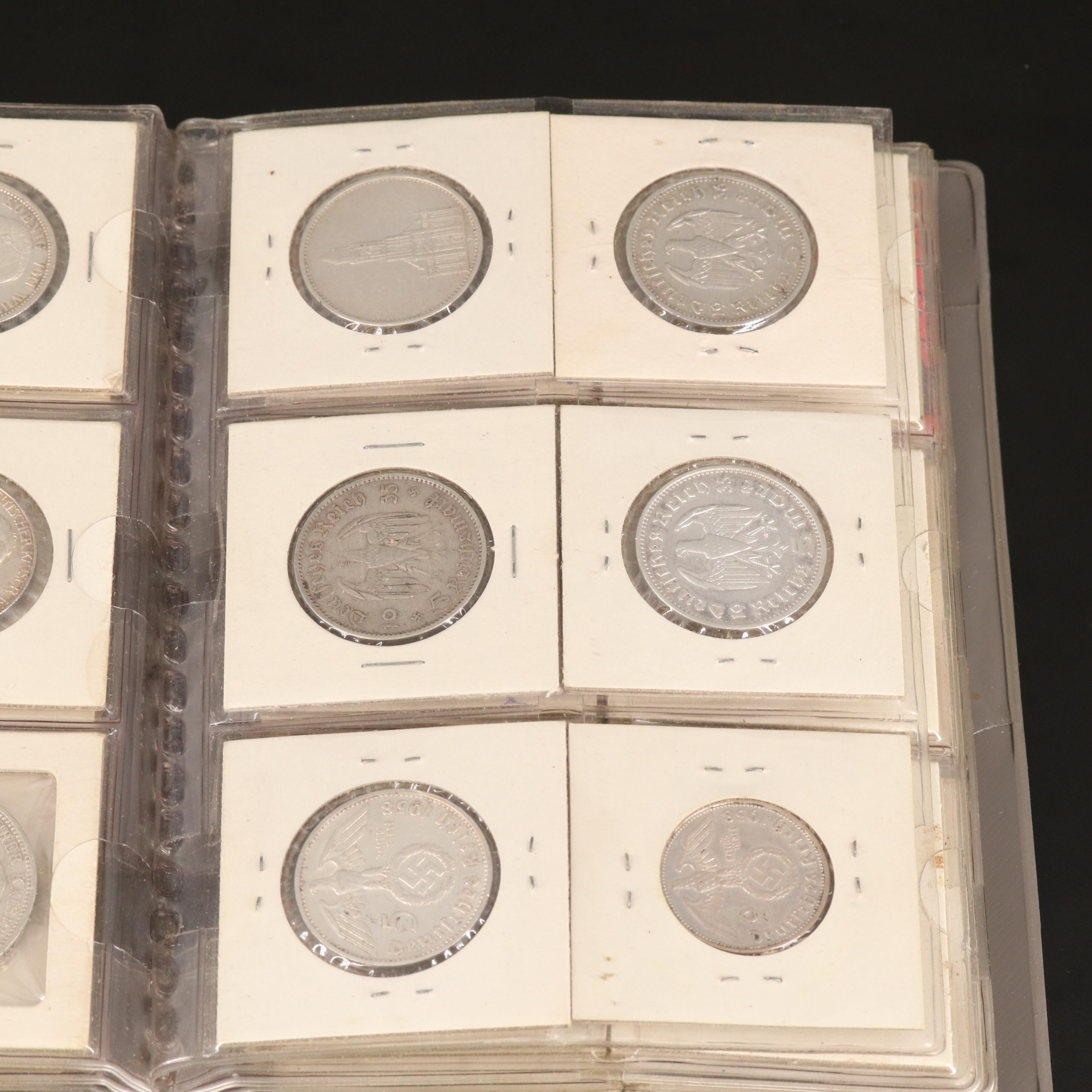Coin Stock Book with 60 Various Foreign Coins